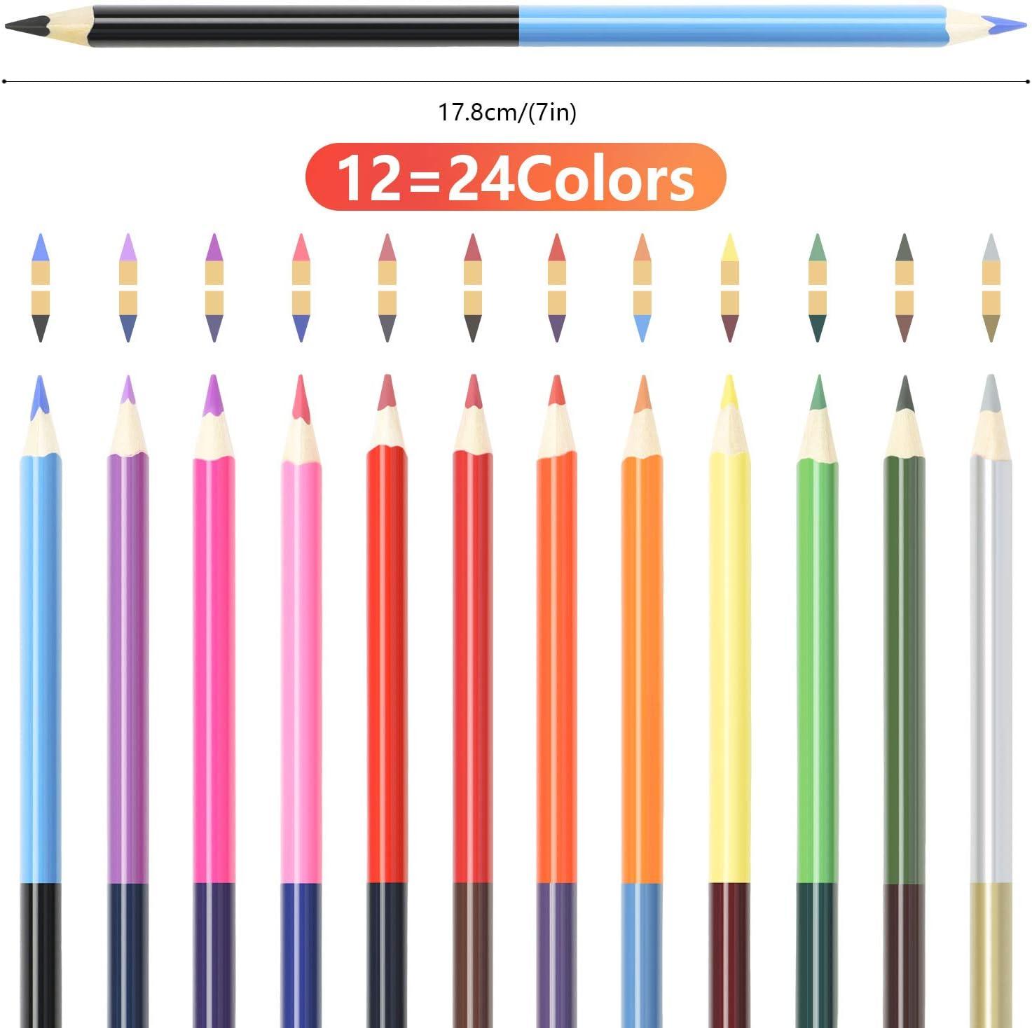 HomeMall Drawing Sketching Pencils Set, 37 Packs Art Kit with Sketchbook  Draw Pencils Dual Ended Color Pencil Eraser Sharpener Pencil Bag for Kids