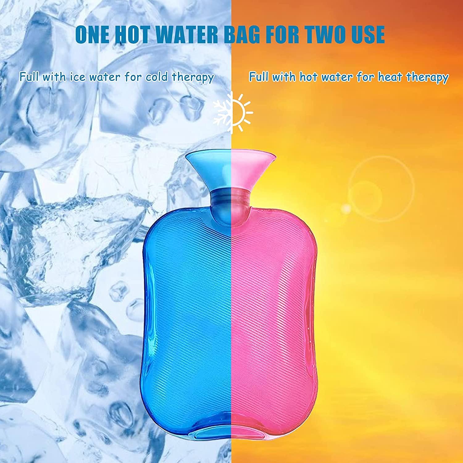 CAVN Hot Water Bottle, Transparent Hot Water Bag 2 Liter with Fluffy Cover  for Pain Relief, Hot and Cold Therapy (Pink) : : Health & Personal  Care