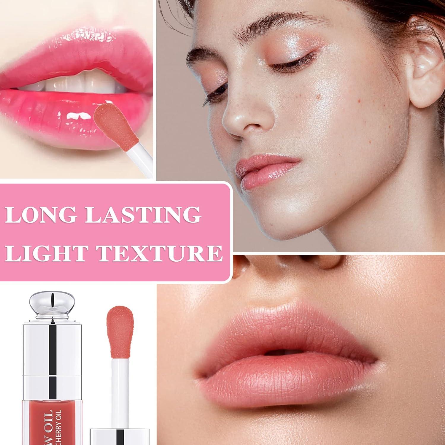 Hydrating Lip Glow Non-sticky Lip and Balm Repairing Brush Lip Transparent Oil Tinted Gloss Oil Moisturizing Head Lines Lip Prevents Lip Toot Big Nourishing Oil Lip Dry Care Lips(012#) Cracked Plumping