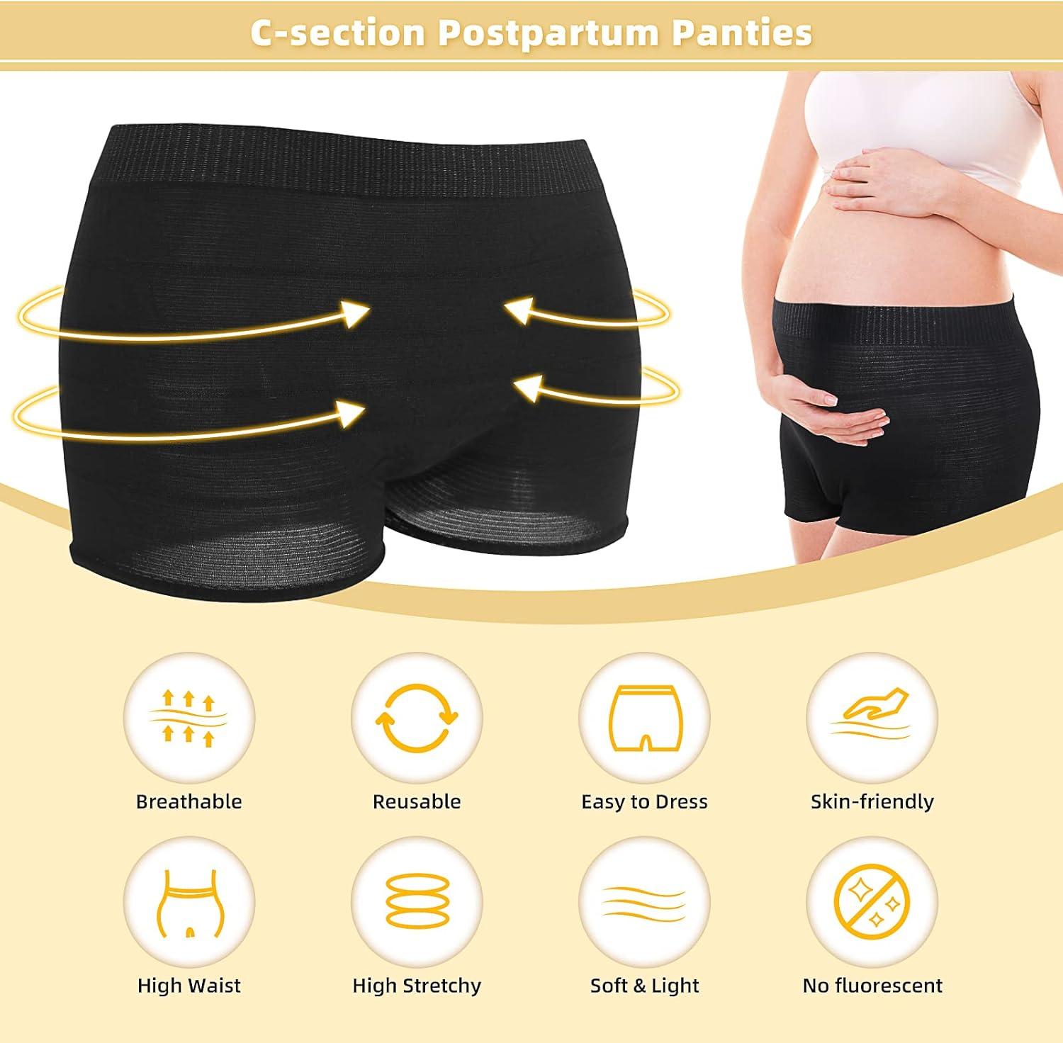 CARER BEAUTY Maternity Knickers 5 Pcs Postpartum Pants High Waist