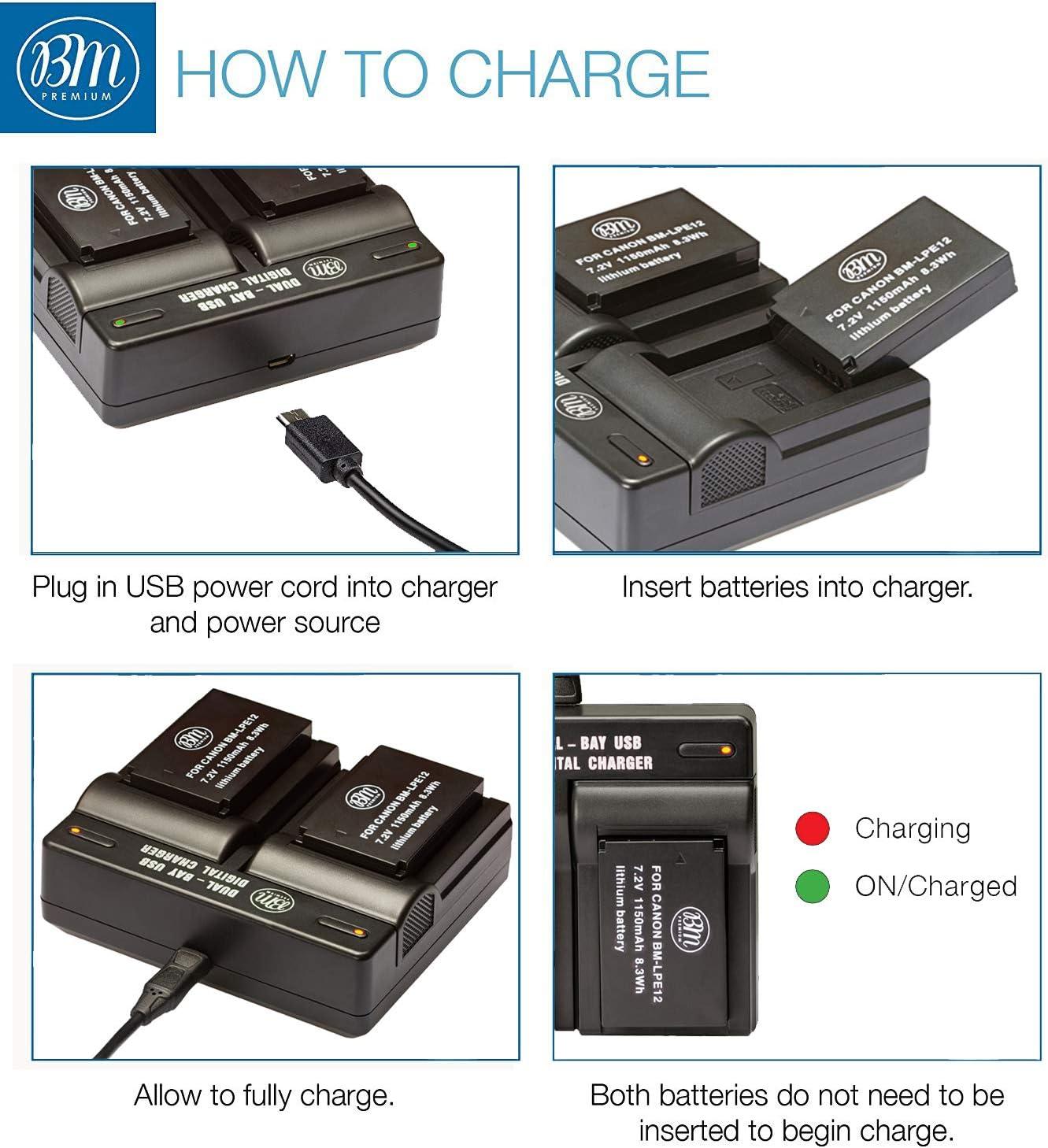 LP-E12 LPE12 LP E12 Dual USB Battery Charger with LCD Screen