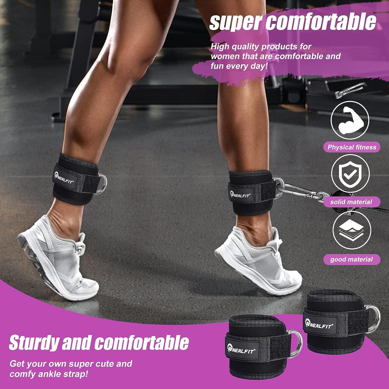 Foot straps (heavily padded) – for fitness training at the cable pull –  ankle straps for men and women.