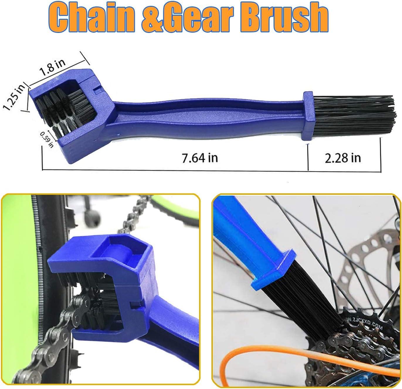QeeHeng Precision Bicycle Cleaning Brush Tool,Bike Cleaning Tool Set Including Bike Chain Scrubber, Suitable for Mountain, Road, City, Hybrid ,bmx