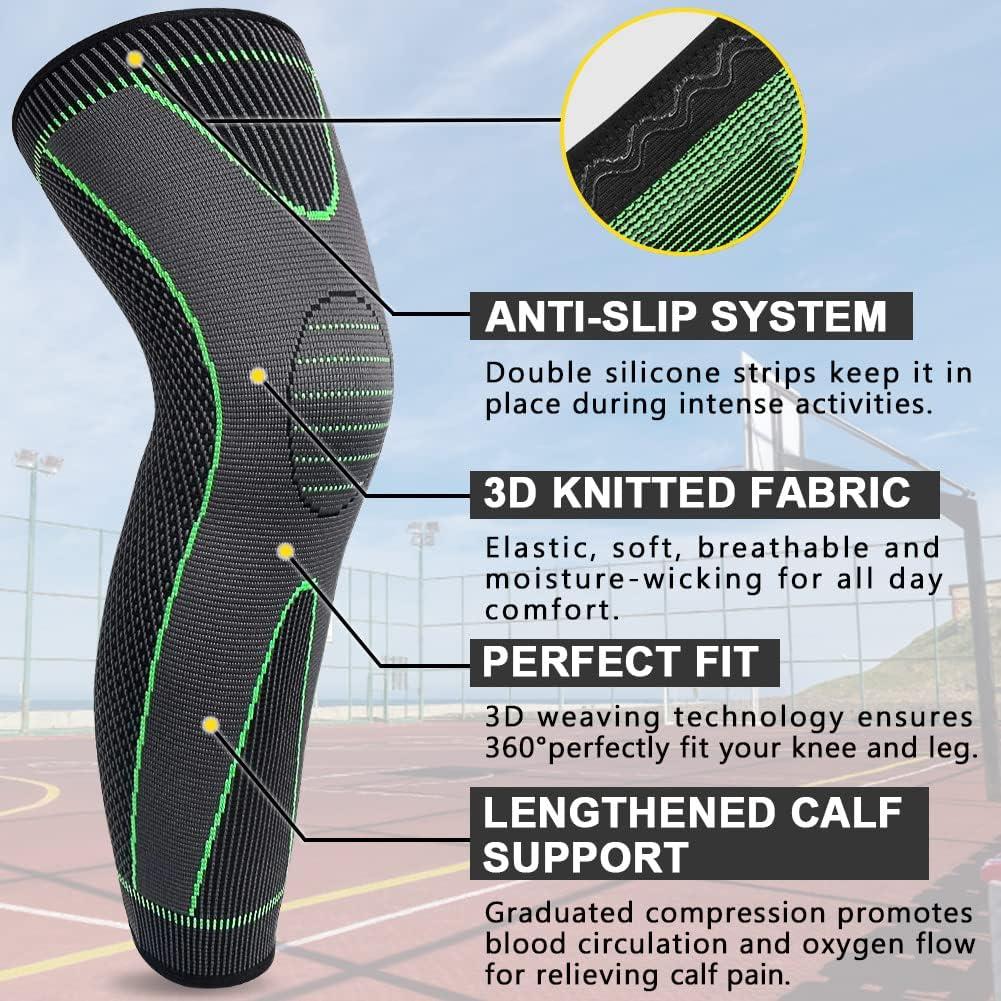 Full Leg Compression Sleeves For Women & Menextra Long Leg & Calf Braces  Knee Sleeve For Basketball Football Knee Pain Working Out Joint Pain  Arthriti