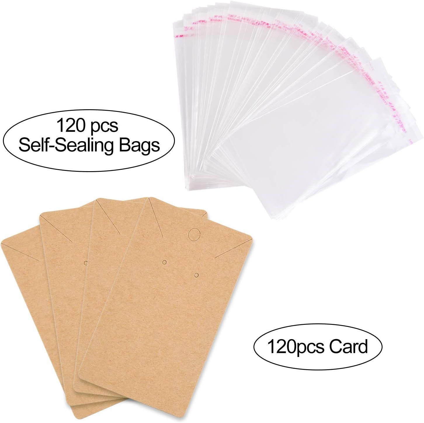 120 Pack Earring Holder Cards, Necklace Display Cards with 120Pcs