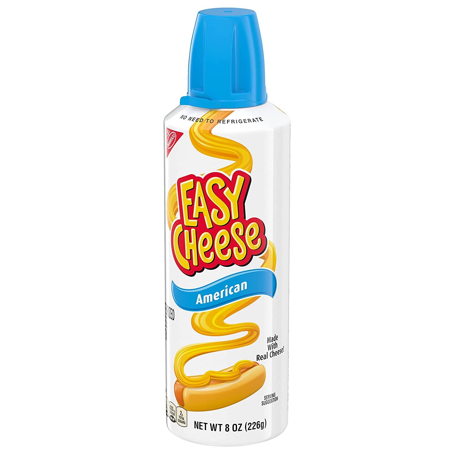 Easy Cheese American Cheese Snack, 12 8 oz Cans