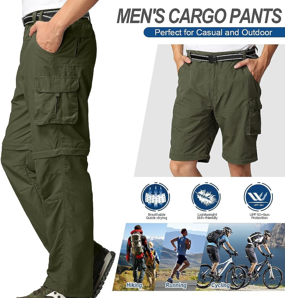 Womens Zip Off Convertible Trousers Multi Pockets Army Casual Cargo Ladies  Pants
