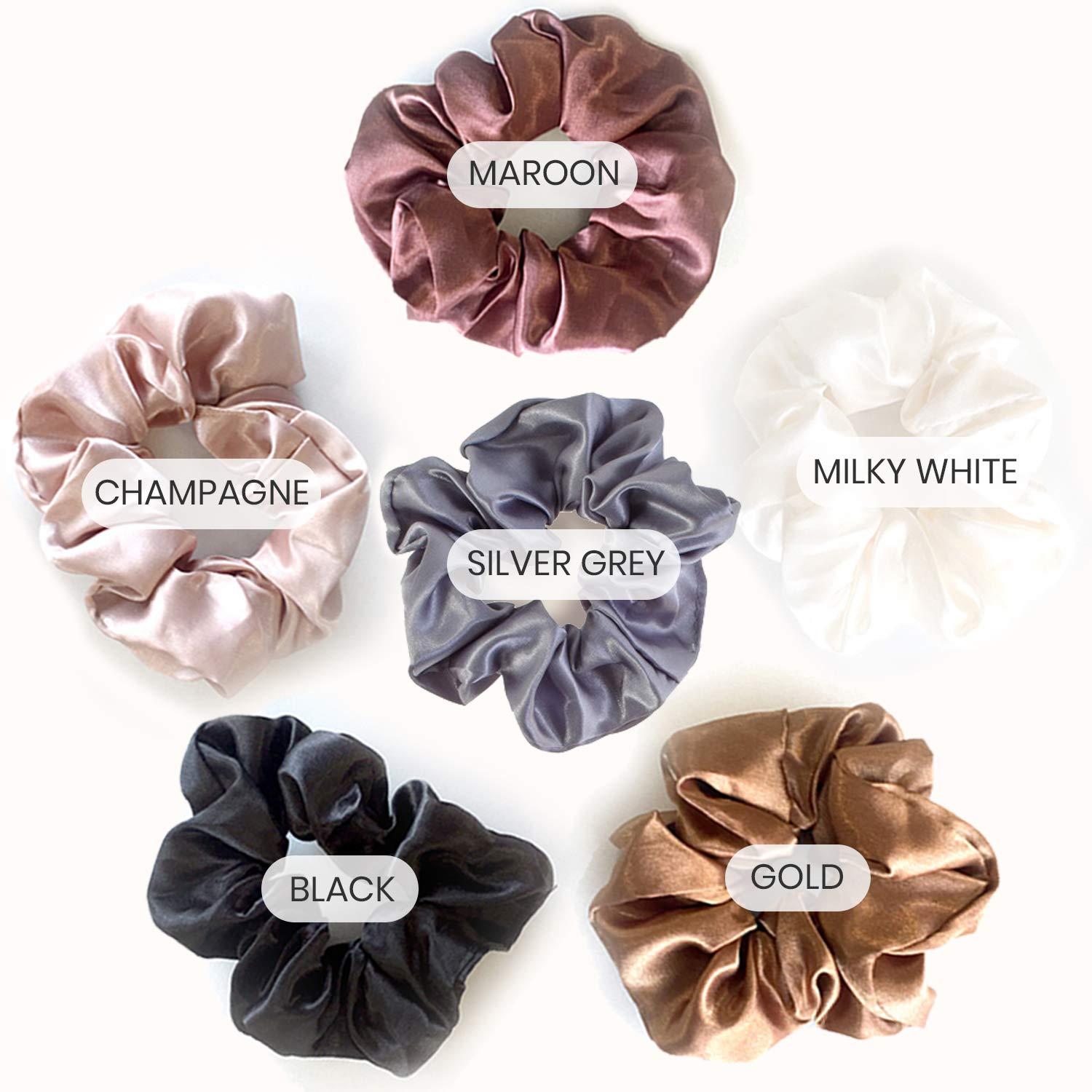 VAGA Cute Scrunchies For Hair 6 Colors Set, Our Hair Scrunchies