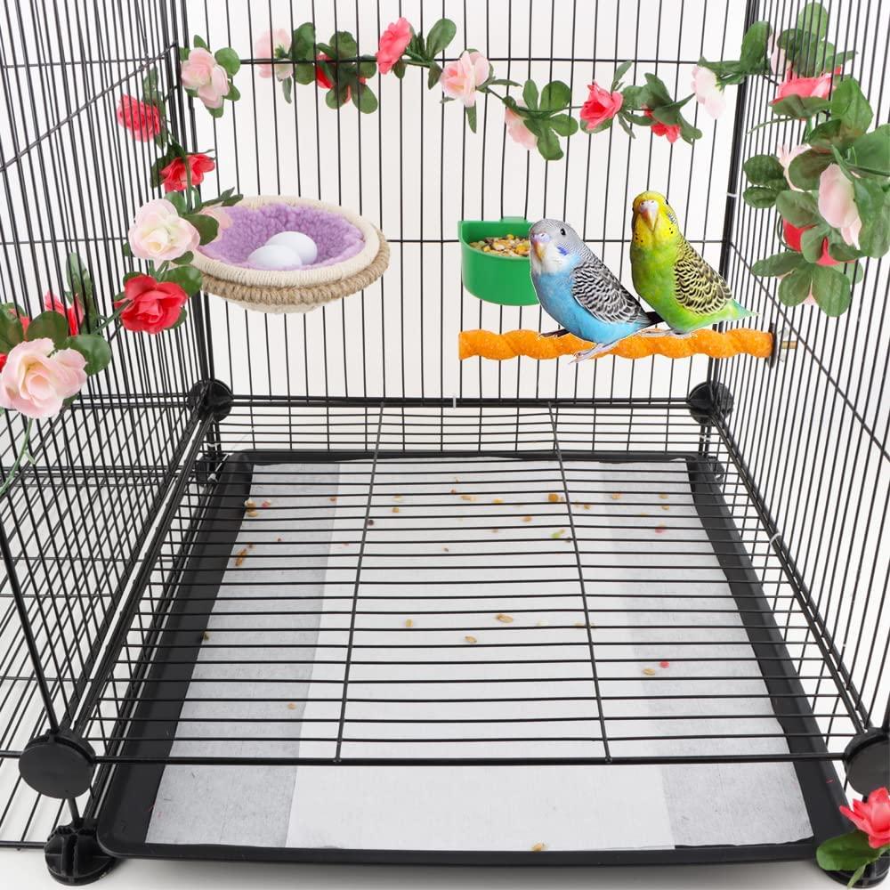 100pcs Bird Cage Liner Papers, Non-Woven Bird Cage Liners, Precut Absorbent  Bird Paper For Bird Cage Supplies