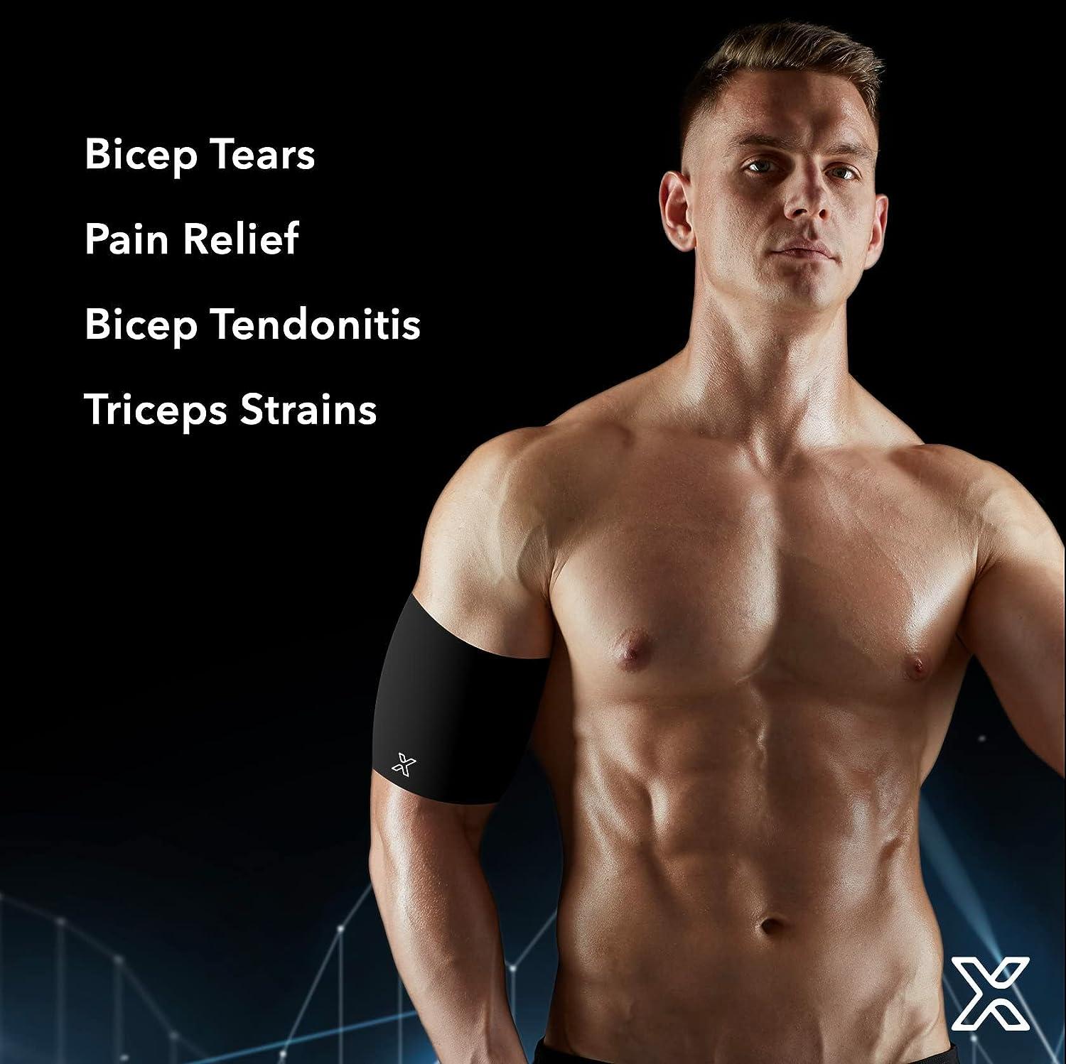 Bicep Tendonitis Brace Compression Sleeve - Triceps & Biceps Muscle Support  for Upper Arm Tendonitis Pain Relief Or Bicep Strains (XL)
