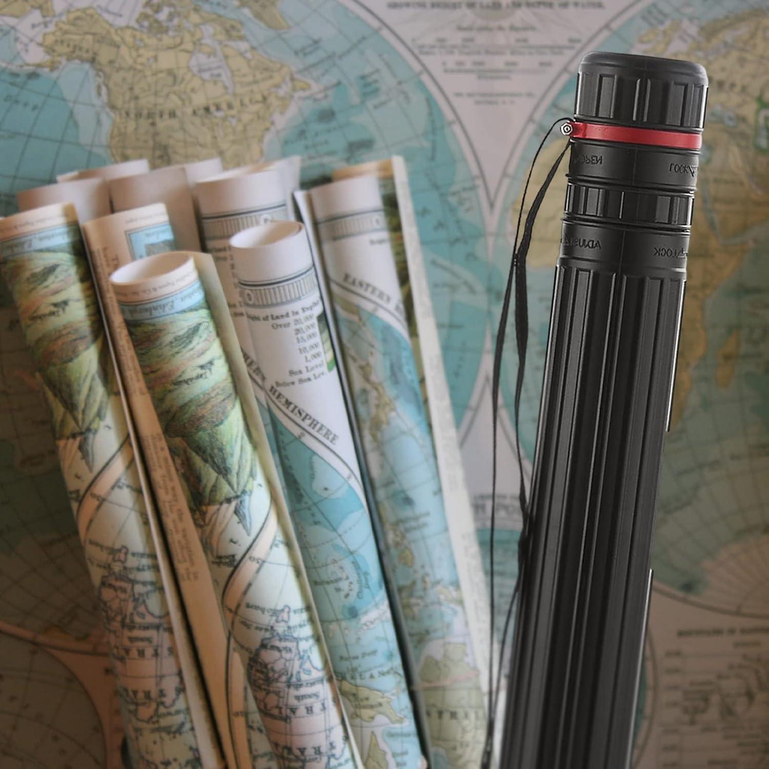 Poster Tube, Drawing Storage Tube, with Strap PE Moisture-proof Waterproof for Posters Maps Artworks Documents(White)
