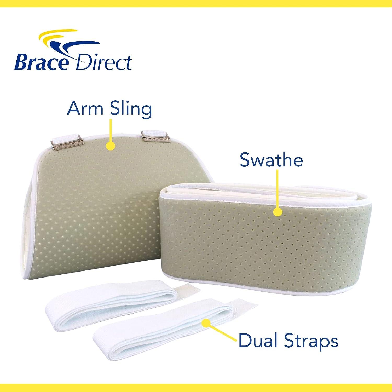 Brace Direct Adjustable Foam Arm Sling Shoulder Immobilizer - Use While  Sleeping Support for Rotator Cuff, Broken and Fractured Bones, Sprains