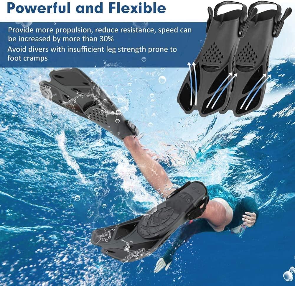 1 Pair Swim fins Fishing Tube fins Snorkeling fins Short Diving fins  Floating fins Flippers Swim Diving Accessory Snorkeling Gear for Adult