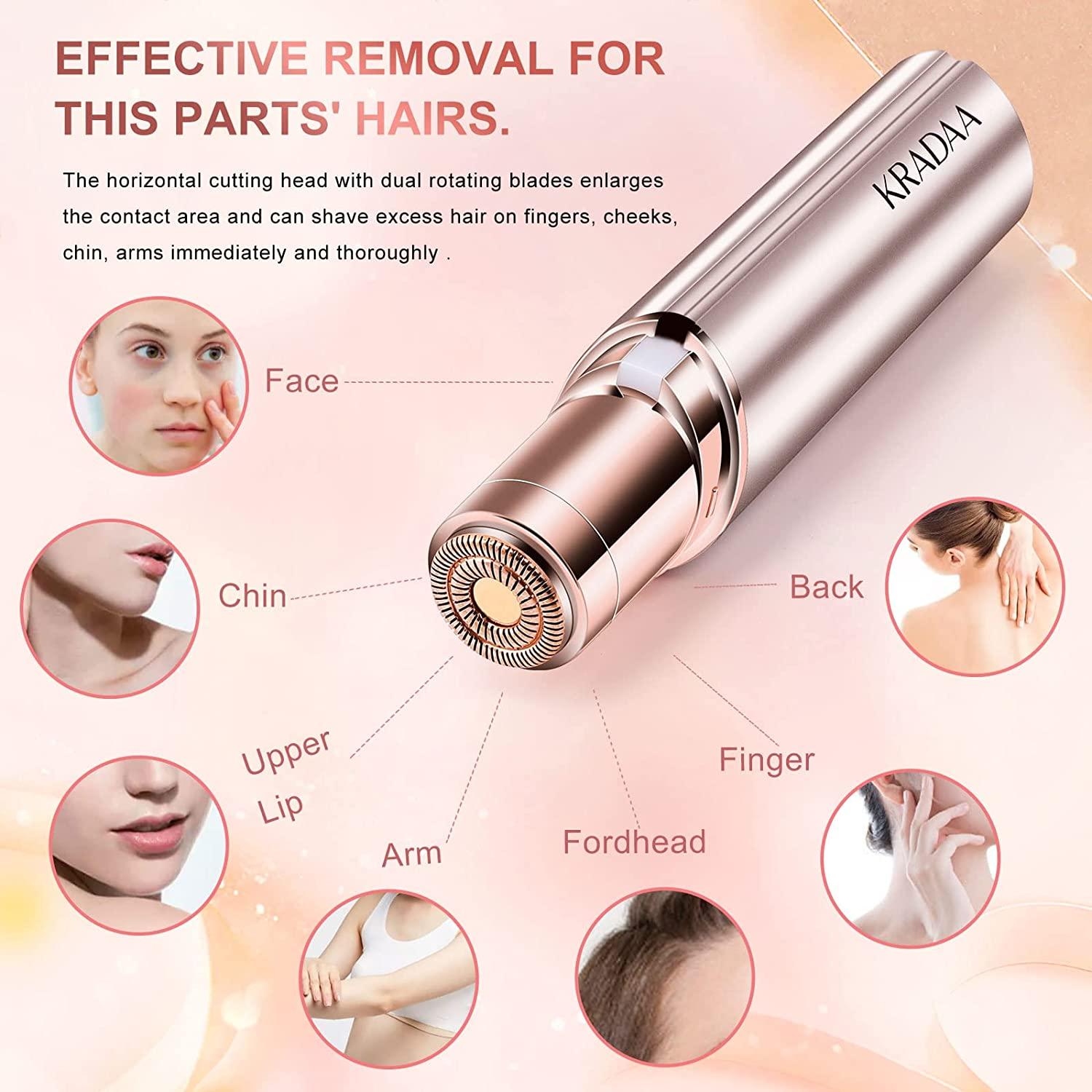 Facial Hair Remover for Women, KRADAA Painless Hair Removal Device,  Portable Womens Facial Hair Remover for Face, Upper Lip, Chin, USB  Rechargeable