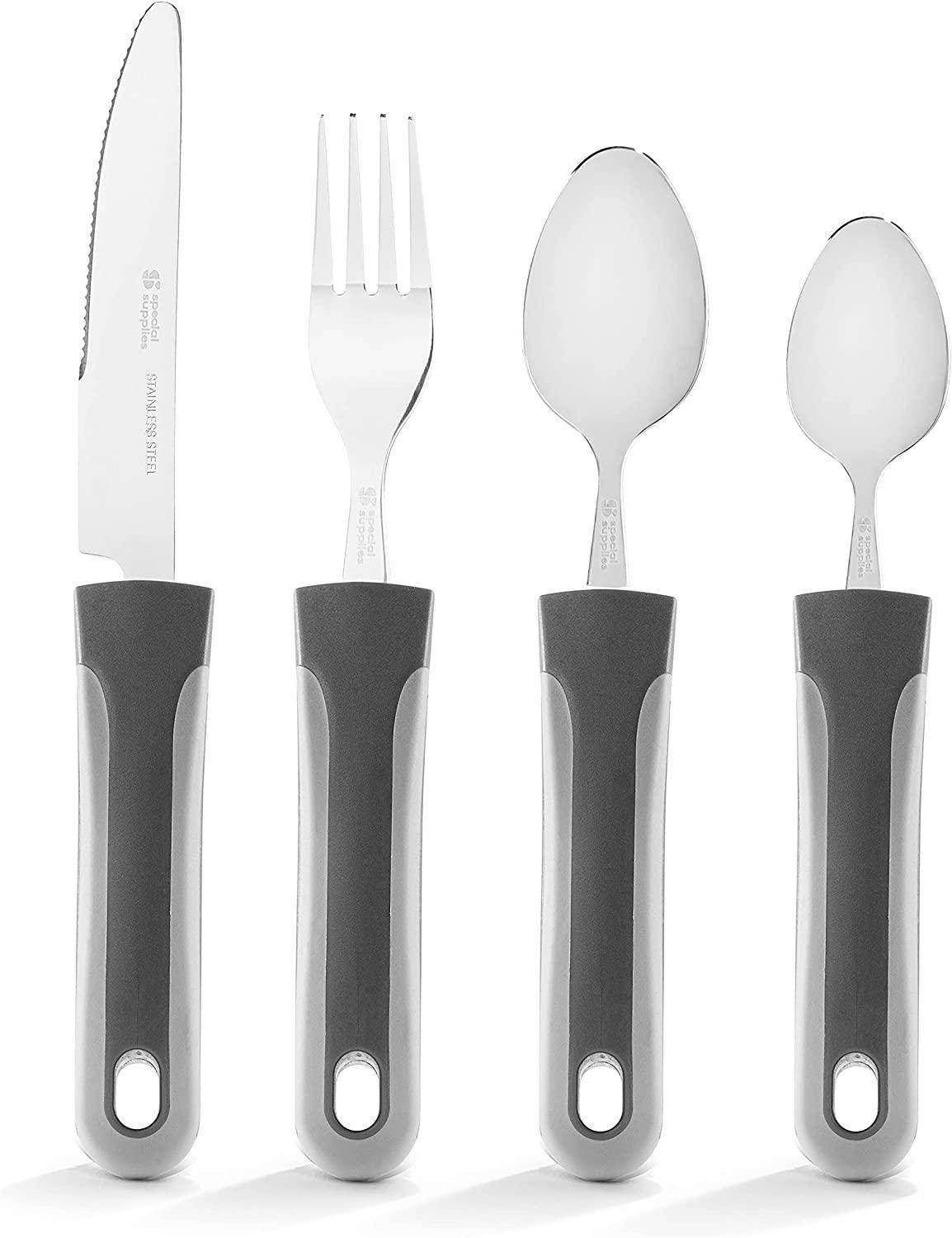 Adaptive Eating Utensils 4pc Easy Grip Silverware Stainless Steel Knif –  Celley