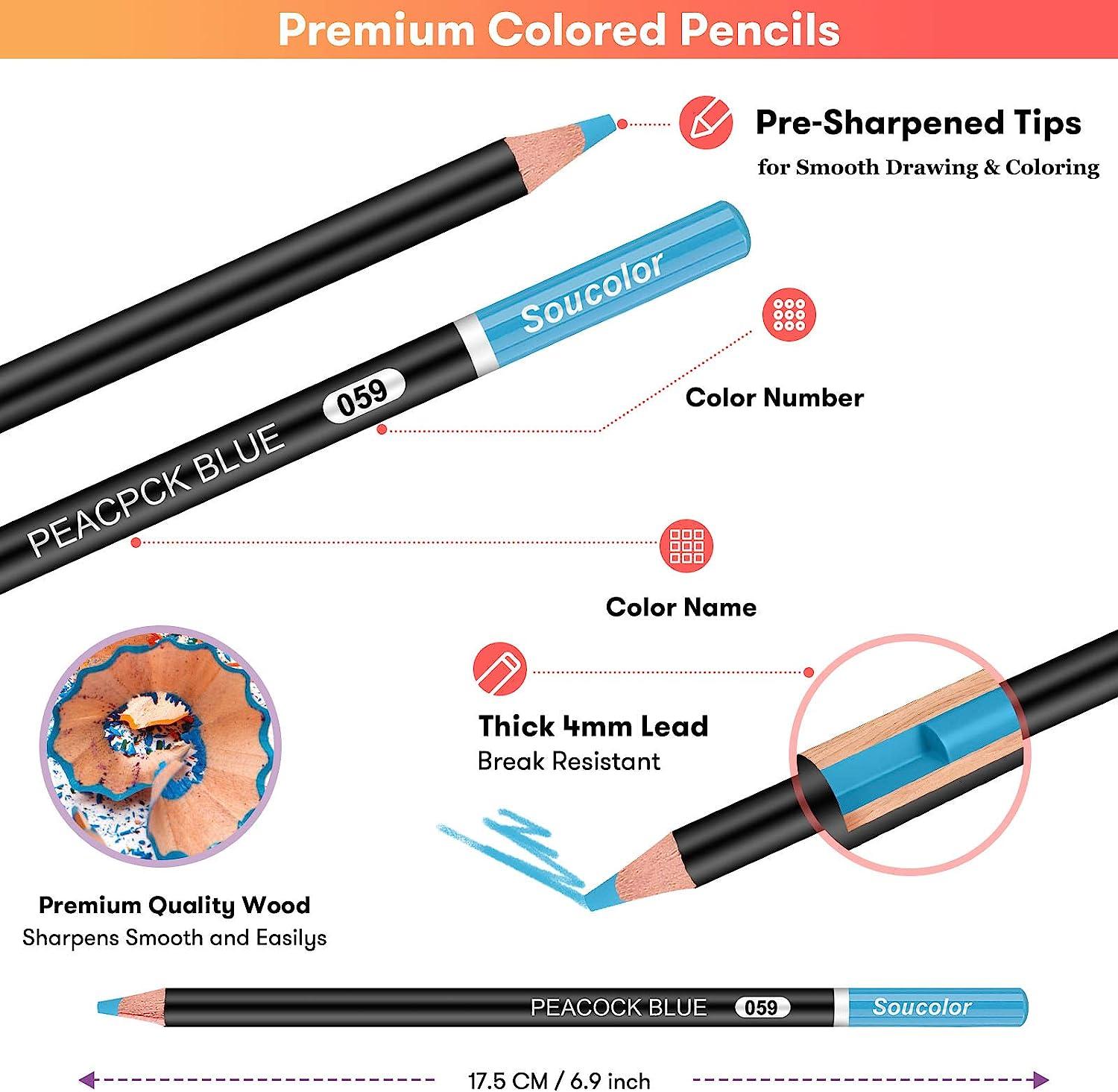Soucolor 72-Color Colored Pencils for Adult Coloring Books, Soft Core,  Artist Sketching #reviews 