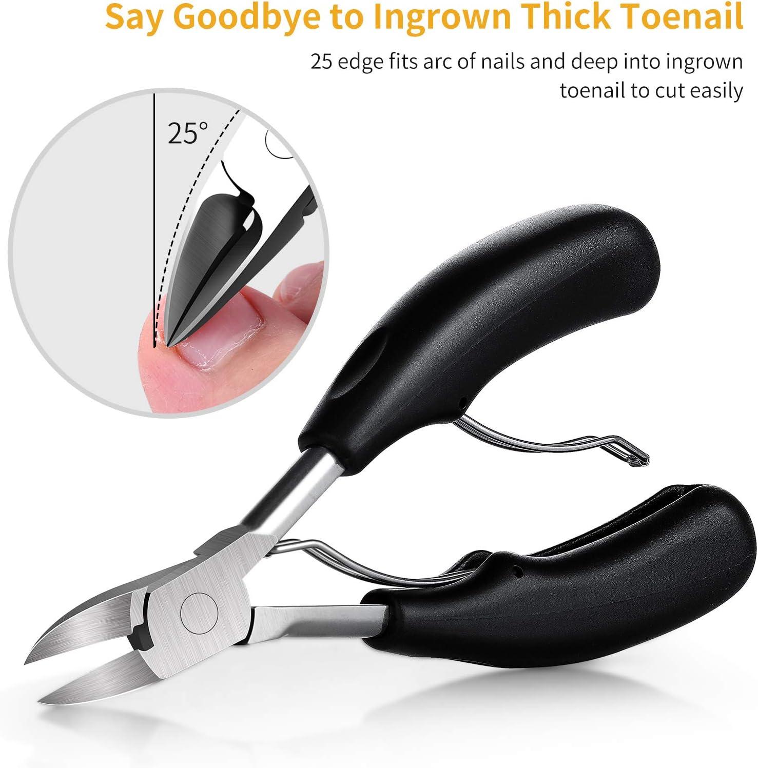 Thick & Ingrown Toenail Clippers for Seniors: Professional Podiatrist Toe  Nail Clippers for Adult Pedicure Toenail Cutter with Stainless Steel Sharp