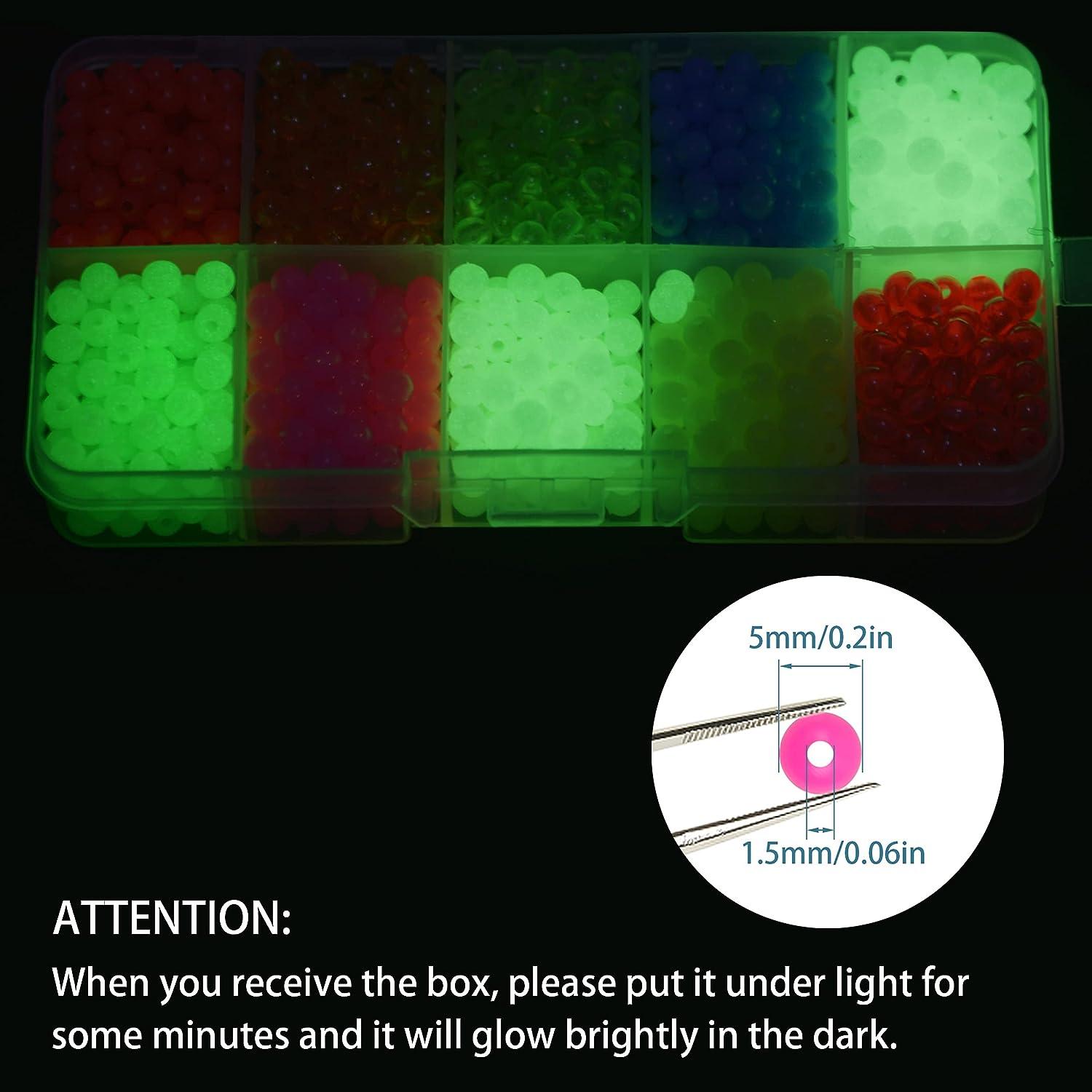 OROOTL Glow Beads Fishing Saltwater, 100pcs Hard Plastic Luminous