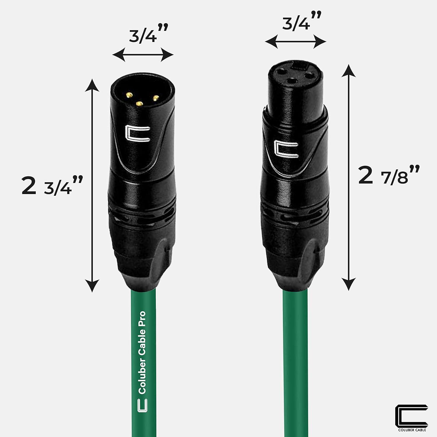 Balanced XLR Cable Male to Female - 100 Feet Green - Pro 3-Pin