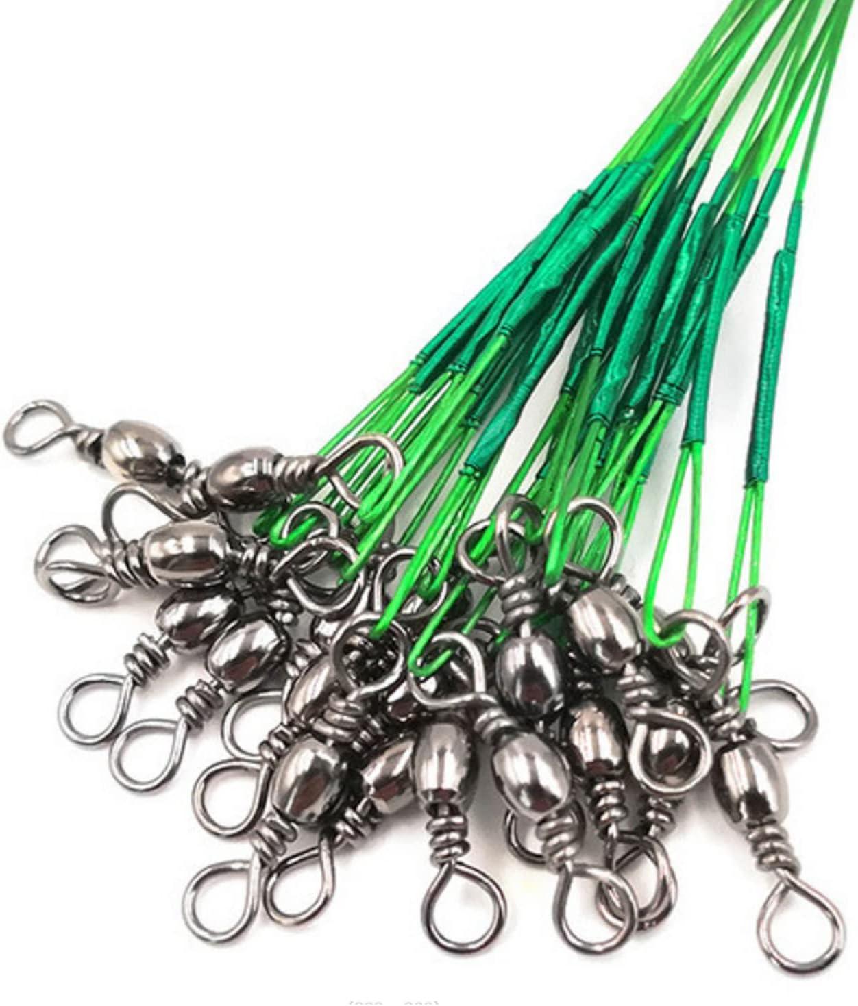 JSHANMEI 12PCS Fising Leader Wire Stainless Steel Fishing Rigs Wire Leader  Rigging Fishing Line Swivel String Hooks Balance Bracket Fishing Tackle