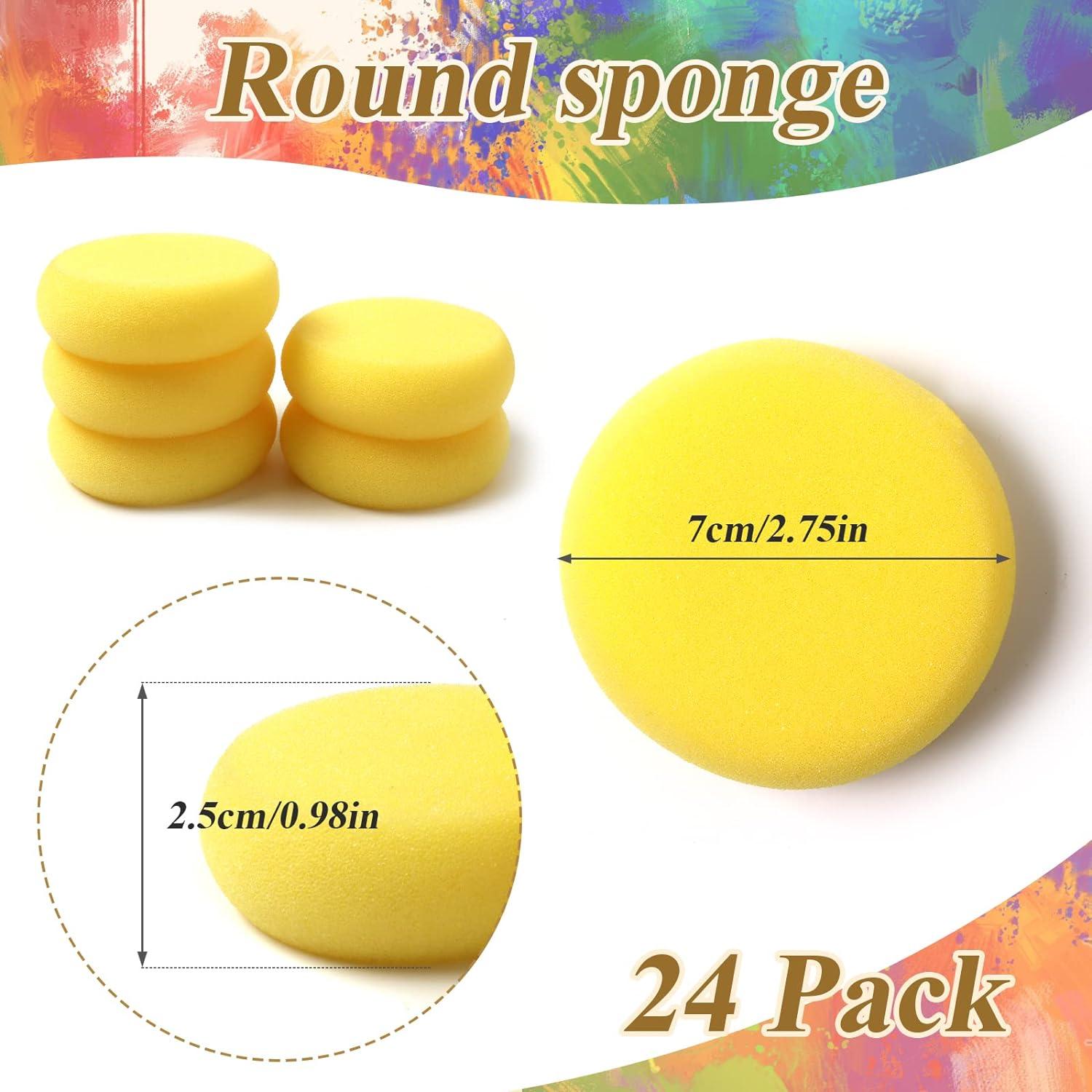 Hapy Shop 24 Pack Painting Sponge Round Synthetic Artist Sponges Watercolor Sponges for Painting Crafts Ceramics Household Use and More 2.8 Inches