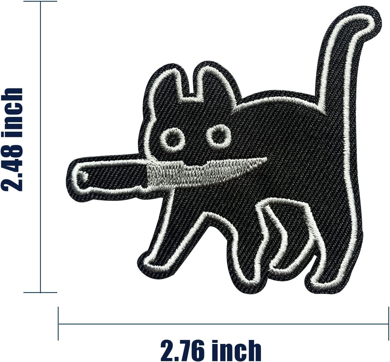 Black Cat With Knife Patch