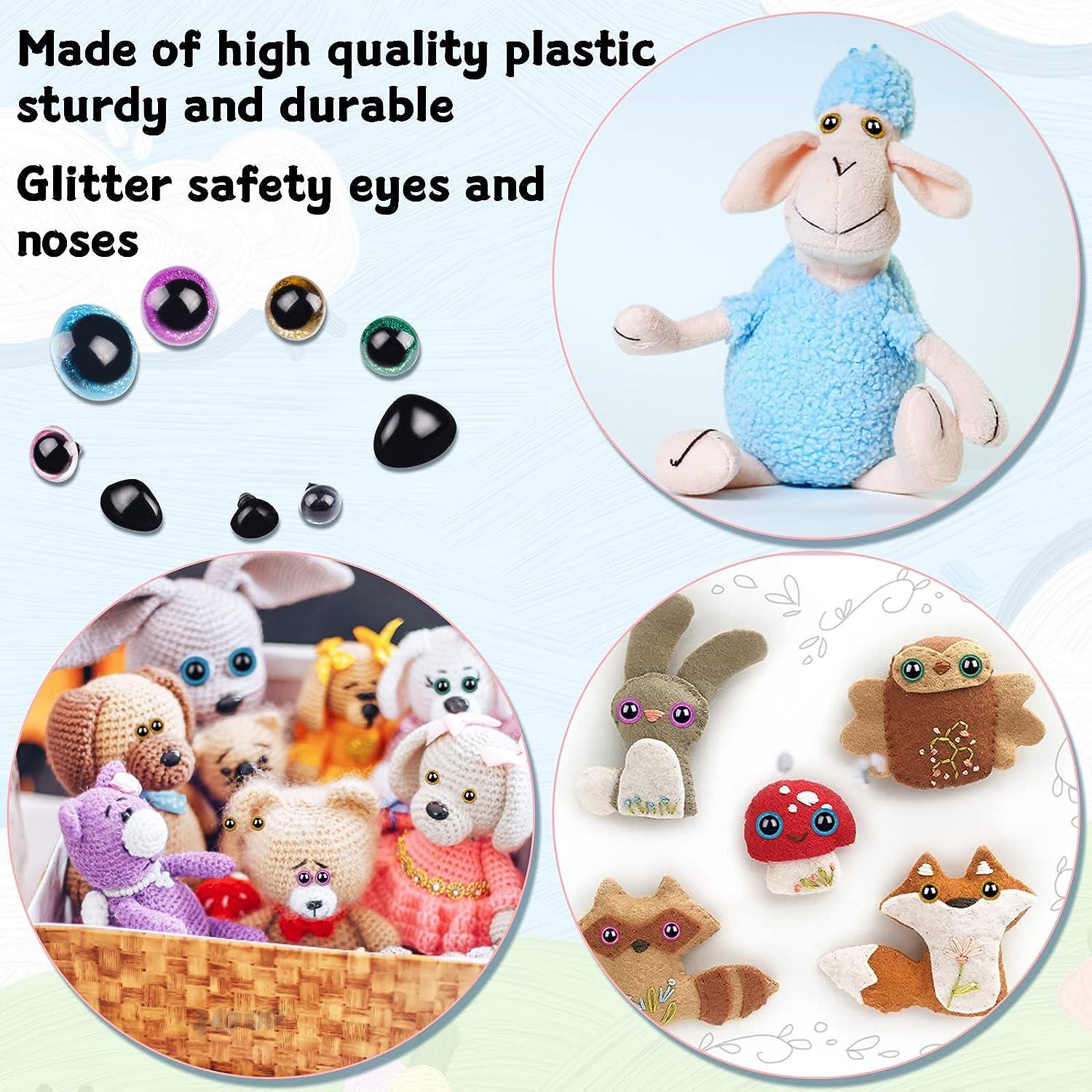 Safety Eyes 1500Pcs Plastic Bear Toy Craft Eyes Eyeball 4-15mm Colorful  Craft Doll Eyes Assorted Sizes for Animal Crochet Bear Toys Crafts Making 