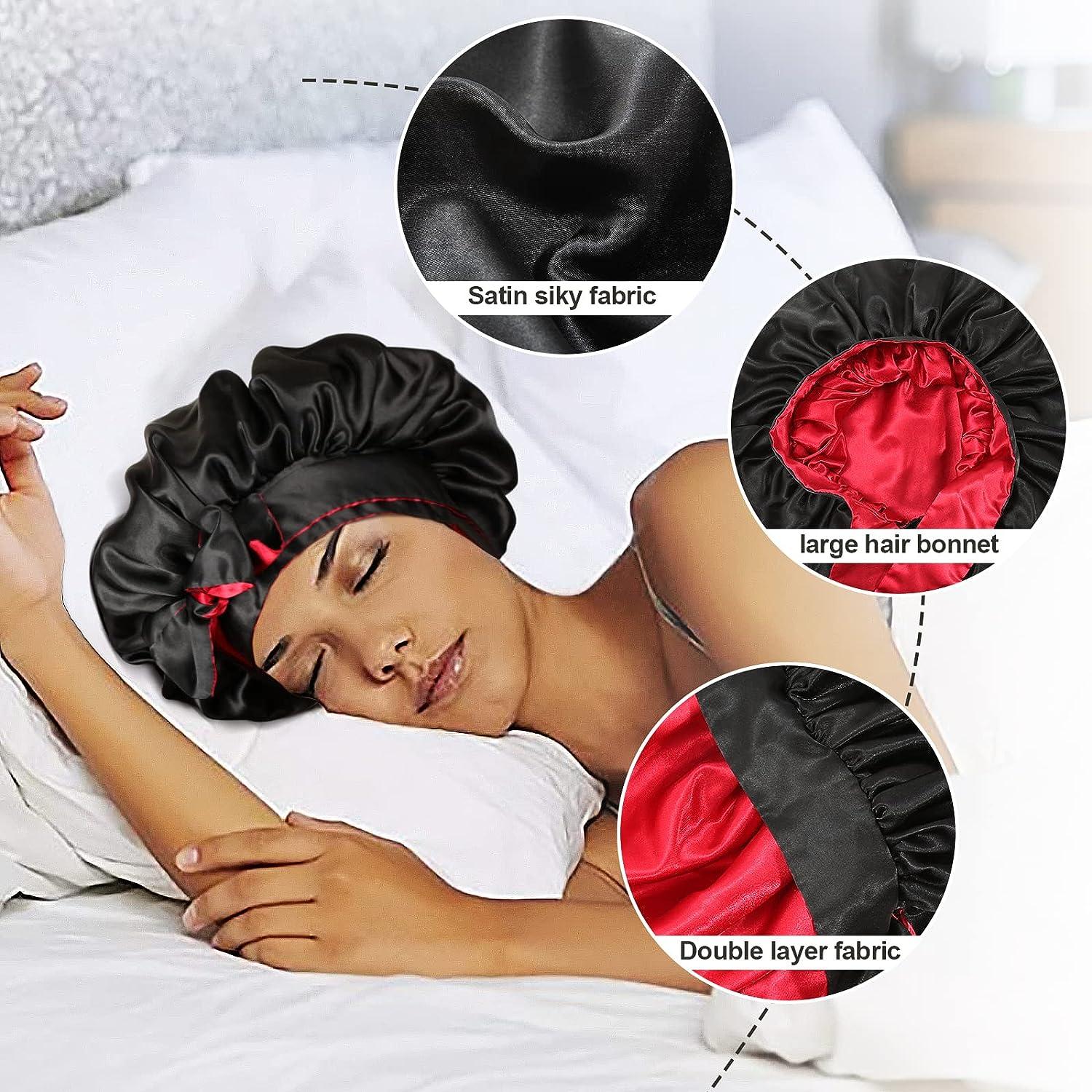 Private Label Custom Logo Printed Soft Satin Night Sleep Bonnet
