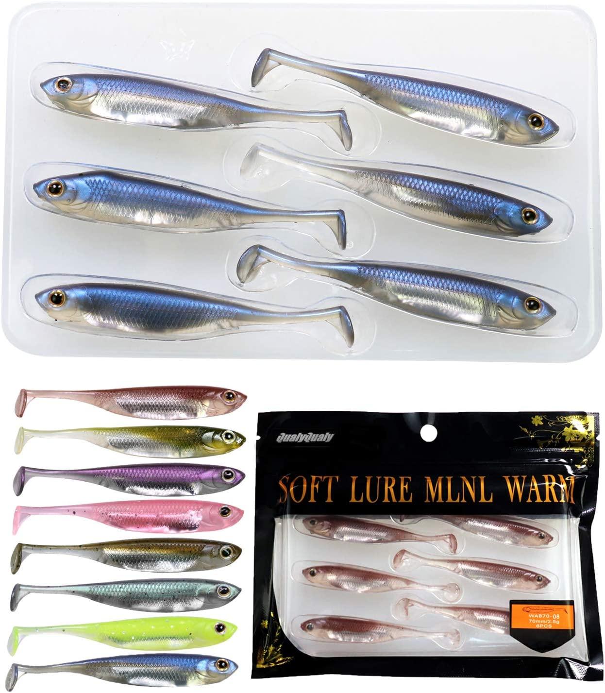 QualyQualy Soft Plastic Lures Swimbait Paddle Tail Shad Lure Bass Bait Shad  Minnow Soft Bait for Trout Walleye Crappie Pike 2.75in 3.14in 3.94in (Color  5, 3.14 - 6Pcs), Soft Plastic Lures -  Canada