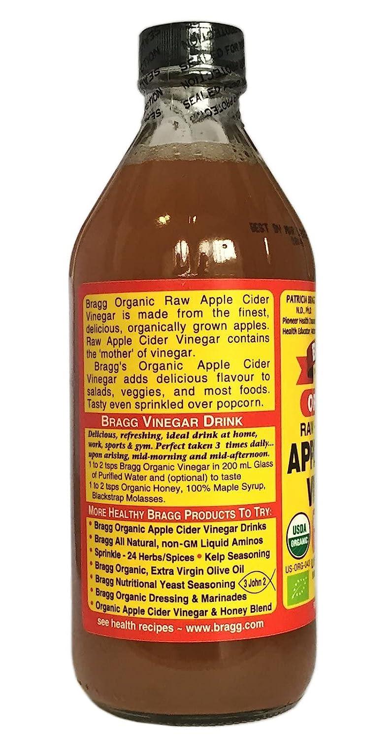  Bragg Organic Raw Apple Cider Vinegar, 16 Fl Oz (Pack