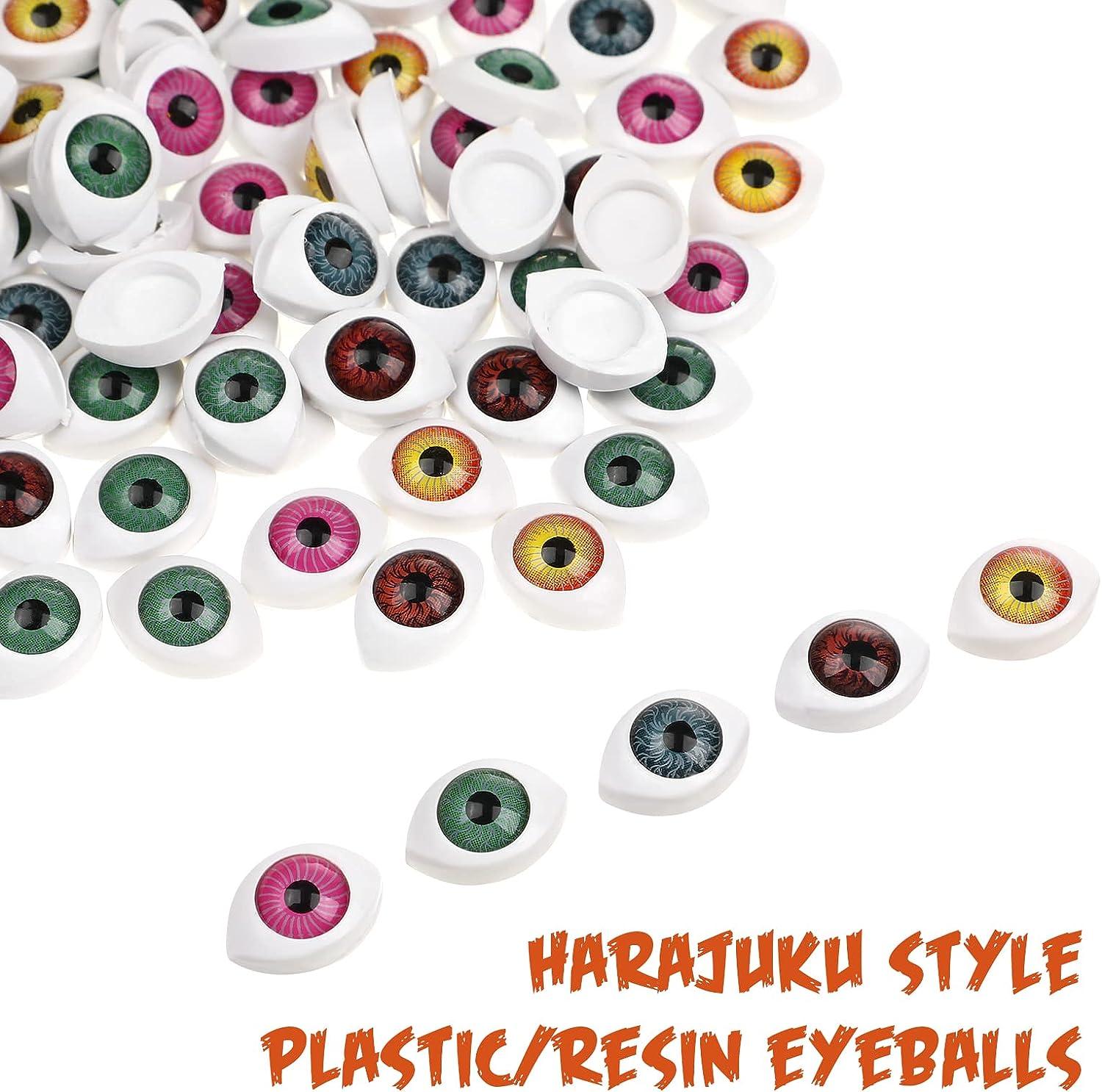 Exceart 100pcs Oval Doll Eyes Resin Craft Eyes-hollow Doll Bear Craft Eyes  Realistic Plastic Fake Eyes Toys For Diy Sewing Crafts