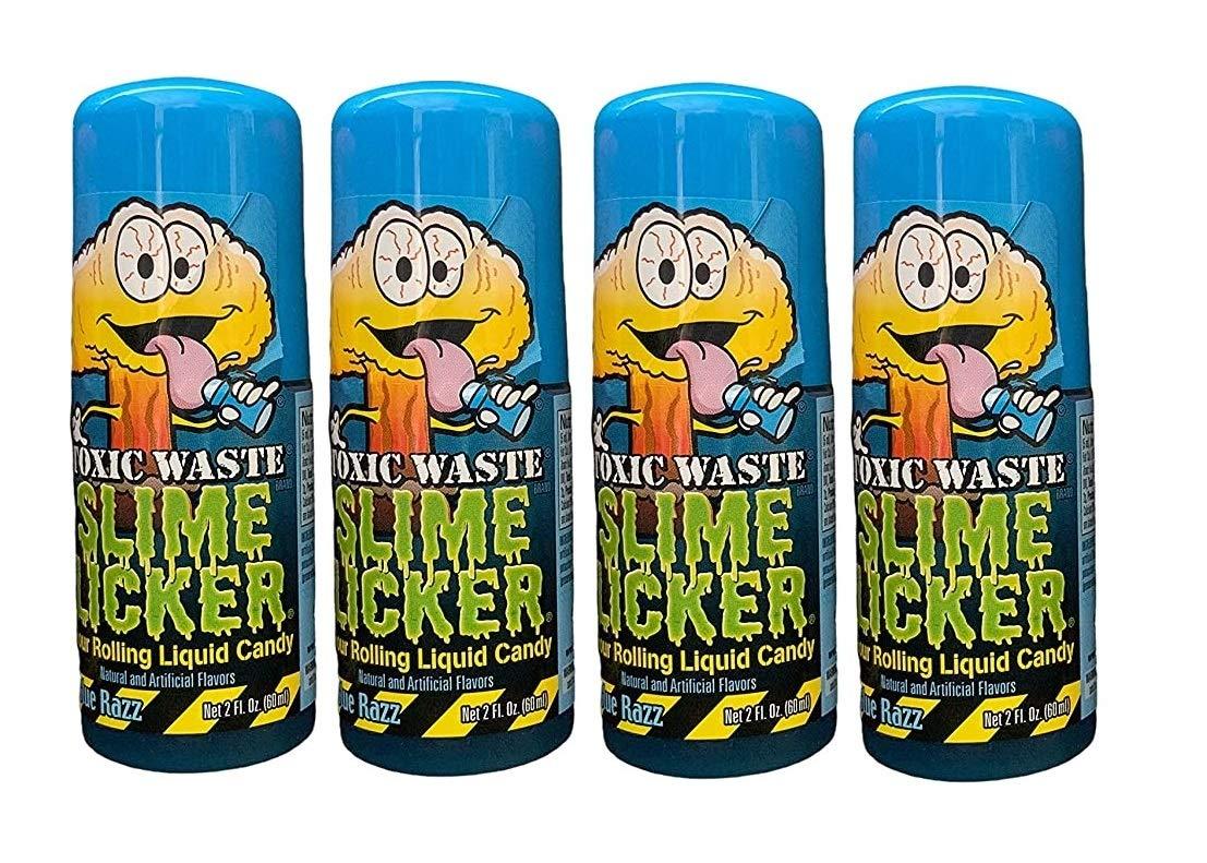 Slime Licker Bundle of Sour Rolling Liquid Candy One Strawberry and Two  Blue Razz Flavor 2oz