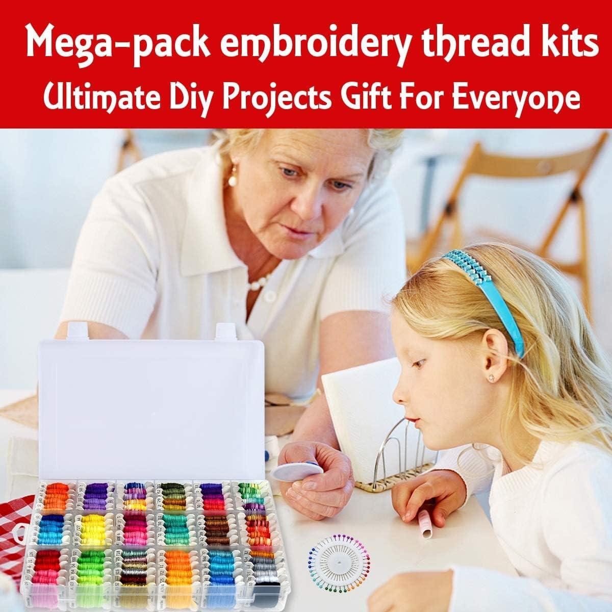 Embroidery Floss Cross Stitch Threads String Kits with Organizer Storage  Box Included 108pcs Colorful Friendship Bracelets Floss with Number