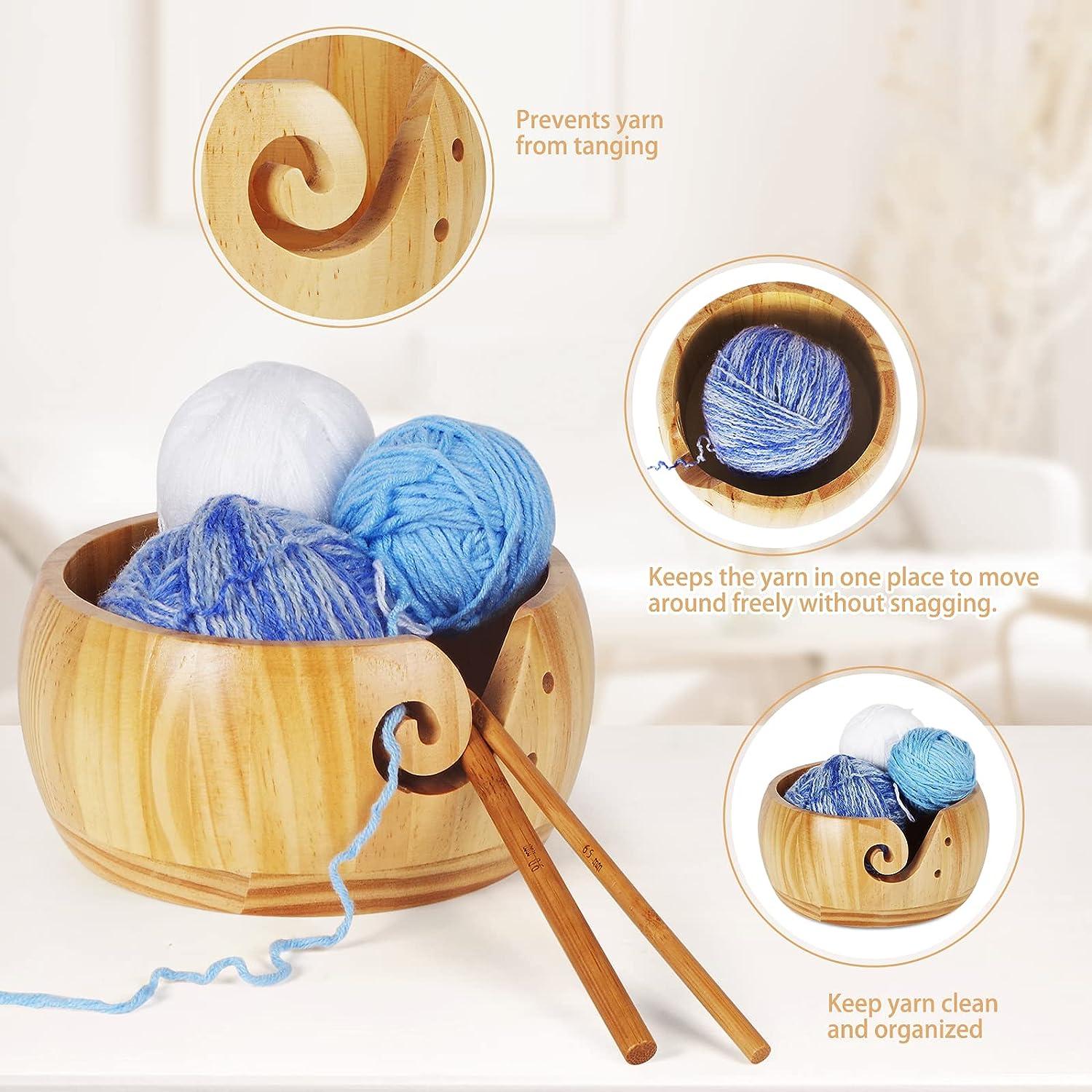 Cyrank Yarn Storage Bowl, Plastic Yarn Bowl with Lid Yarn Bowls for  Crocheting with Holes Knitting Bowl Large Crochet Yarn Holder for DIY  Knitting