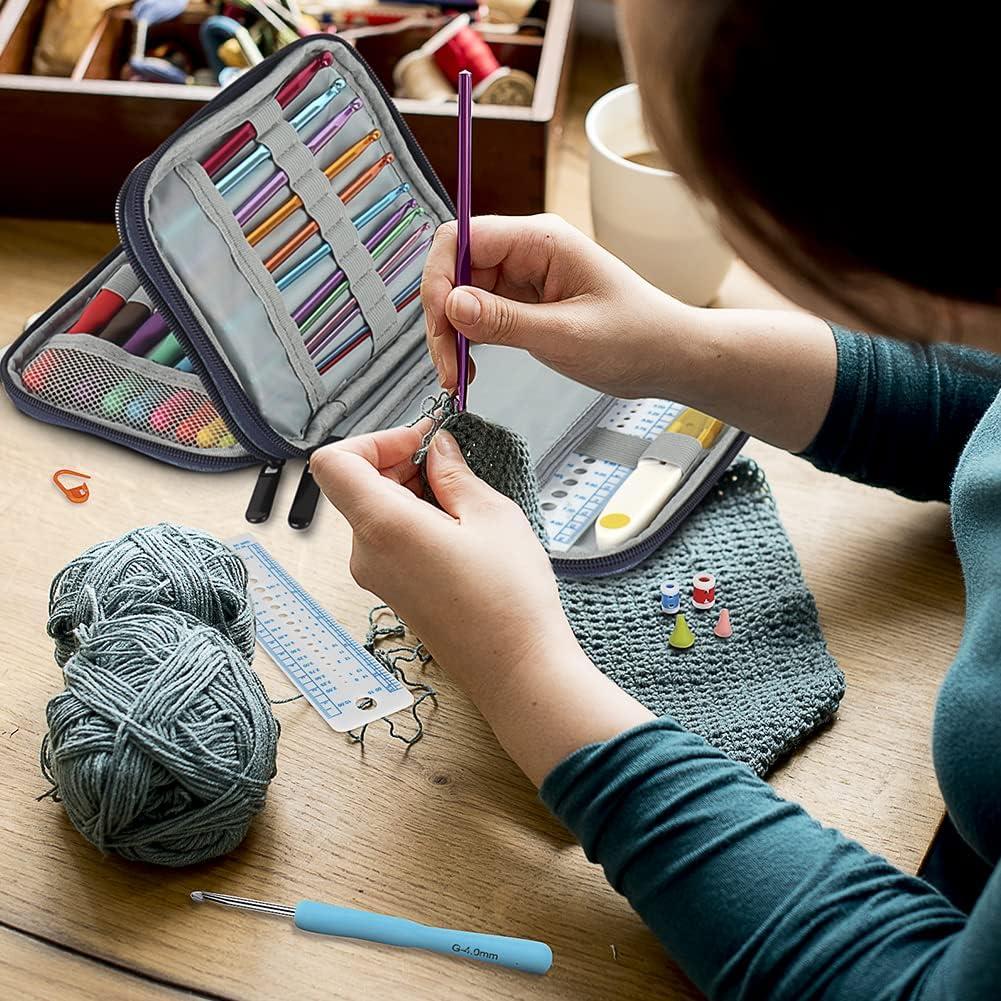 Crochet Hooks 14 Sizes Aluminum Knitting Needles for Home DIY Craft Yarn  Stitch Sweater Weaving 2