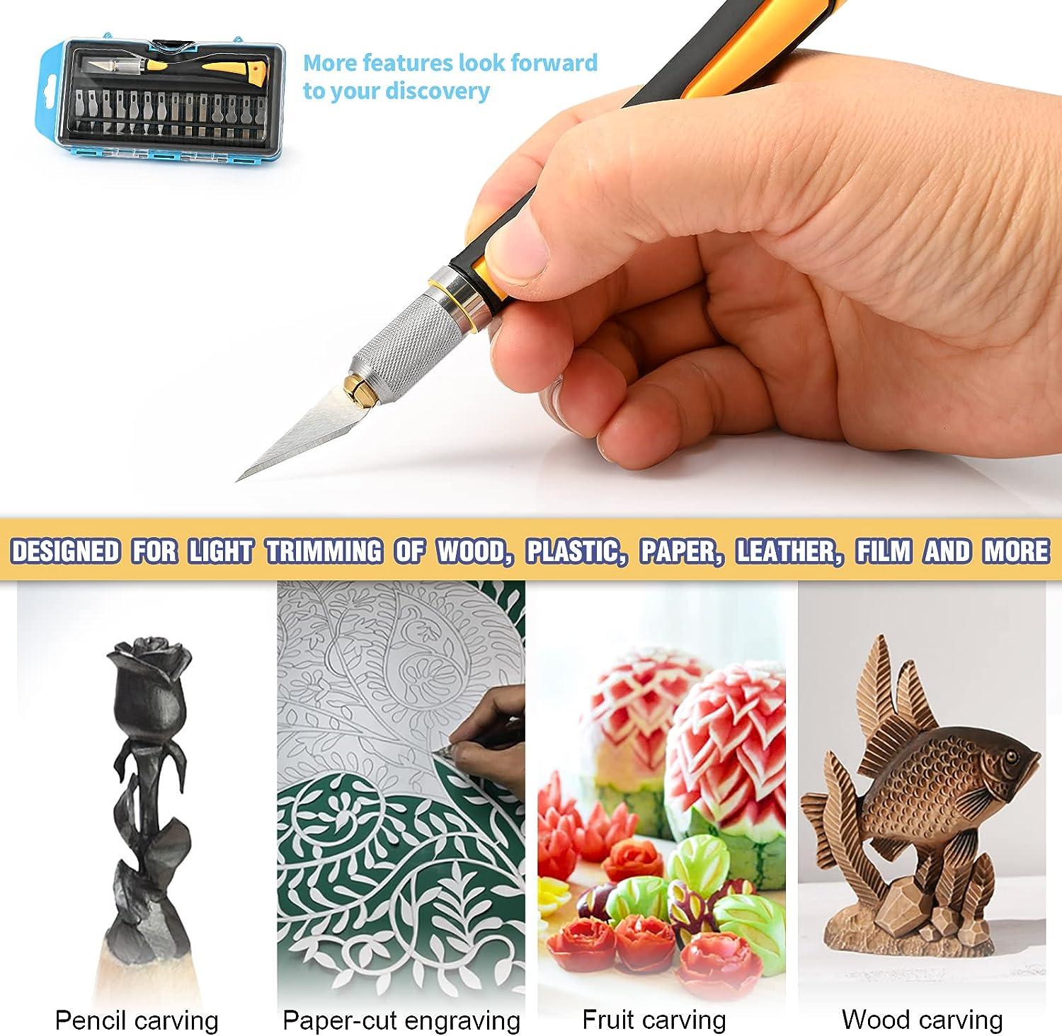 16 Piece Precision Craft Hobby Knife Kit, Utility Art Exacto Knife Sets,  Sharp Razor Knives Tool for Carving, Architecture Modeling, Scrapbooking,  Sculpture, Wood Working-Stencil, DIY Art Work Cutting - Coupon Codes, Promo