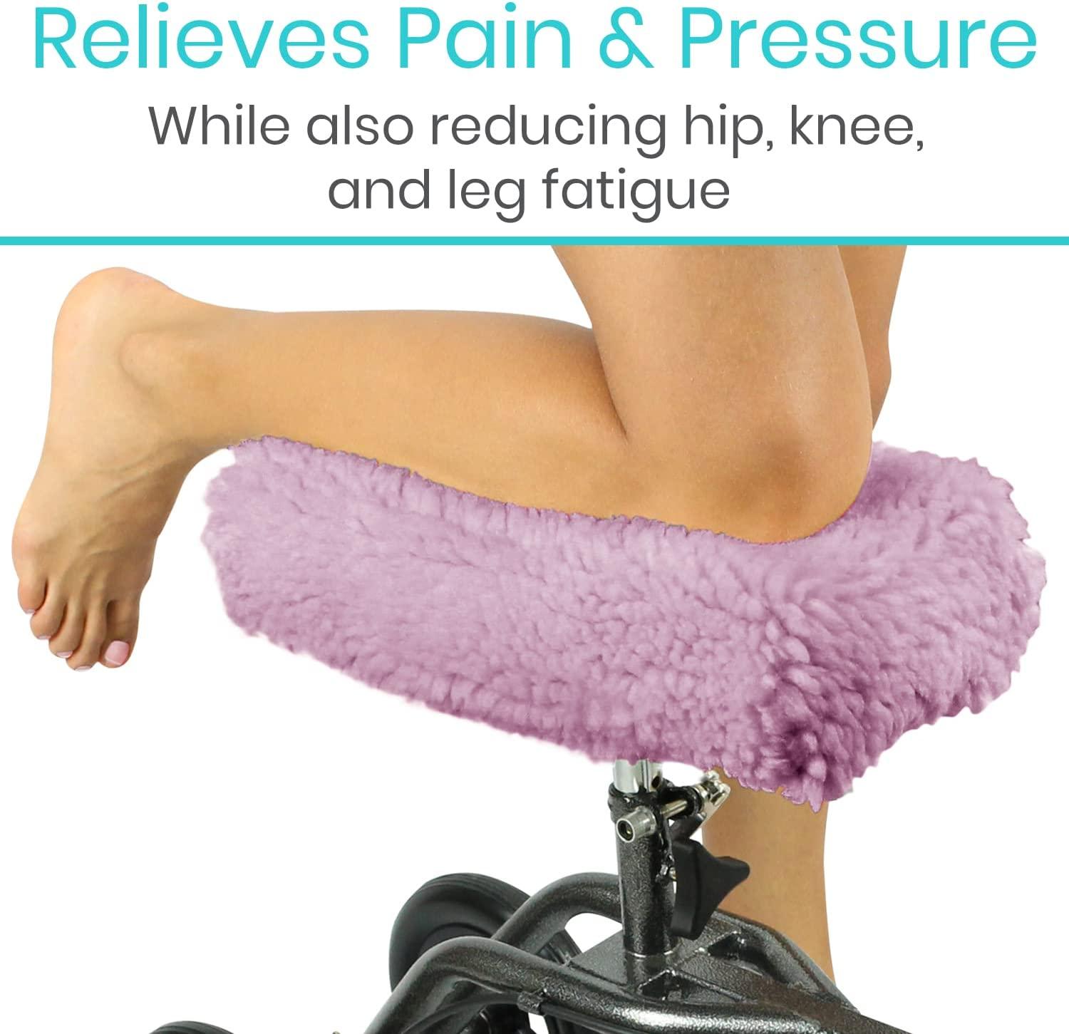 RMS Knee Walker Pad Cover - Plush Synthetic Faux Sheepskin Scooter Seat  Cushion - Padded Foam for Comfort During Injury - Washable and Reusable -  Fits