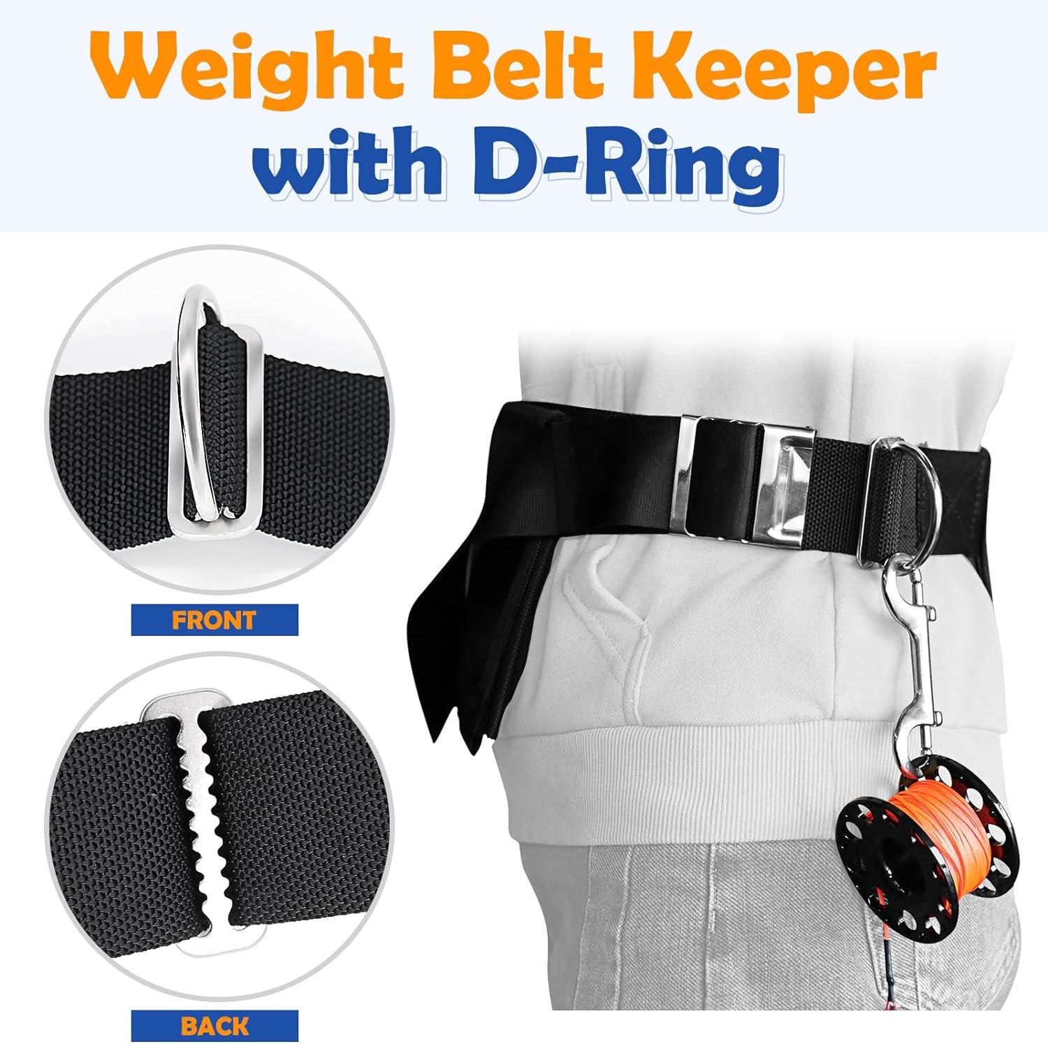 Dawitrly 2Pack Weight Belt Keeper 5cm/2'' Stainless Steel Serrated Scuba  Diving Weight Belt Retainer Stopper with D Ring for Dive Gear and BCD  Accessories