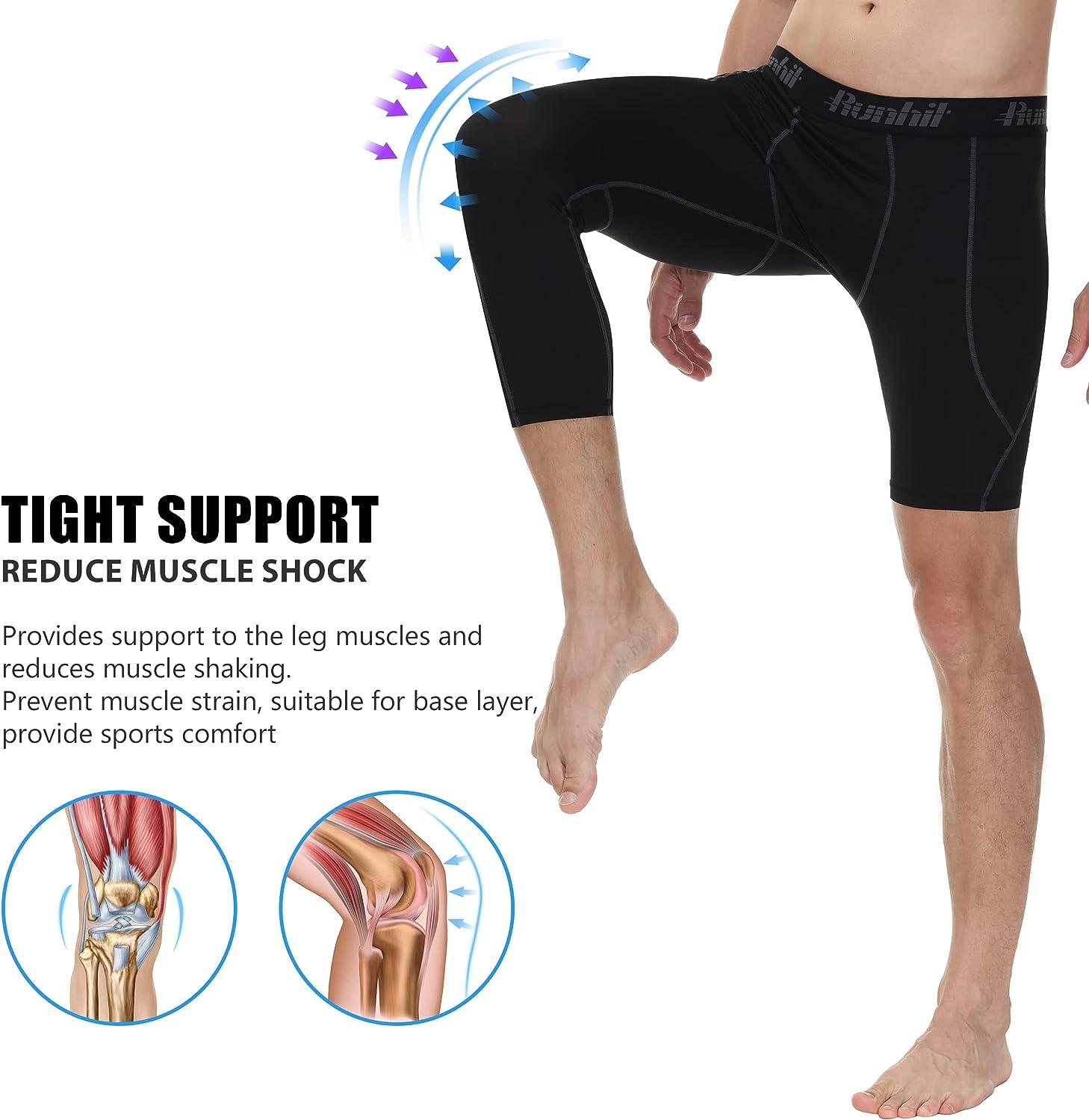 Base Layer Gym Leggings Capri Pants Running Tight Compression Pants Slim  Elastic