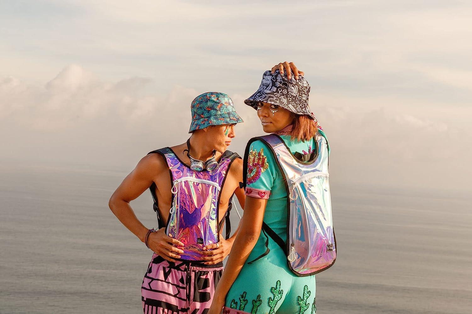 Vibe Festival Gear Bucket Hat Unisex for Men Women Fashion Fishing Hat Cute  Fisherman Cap Bw Tribal Medium