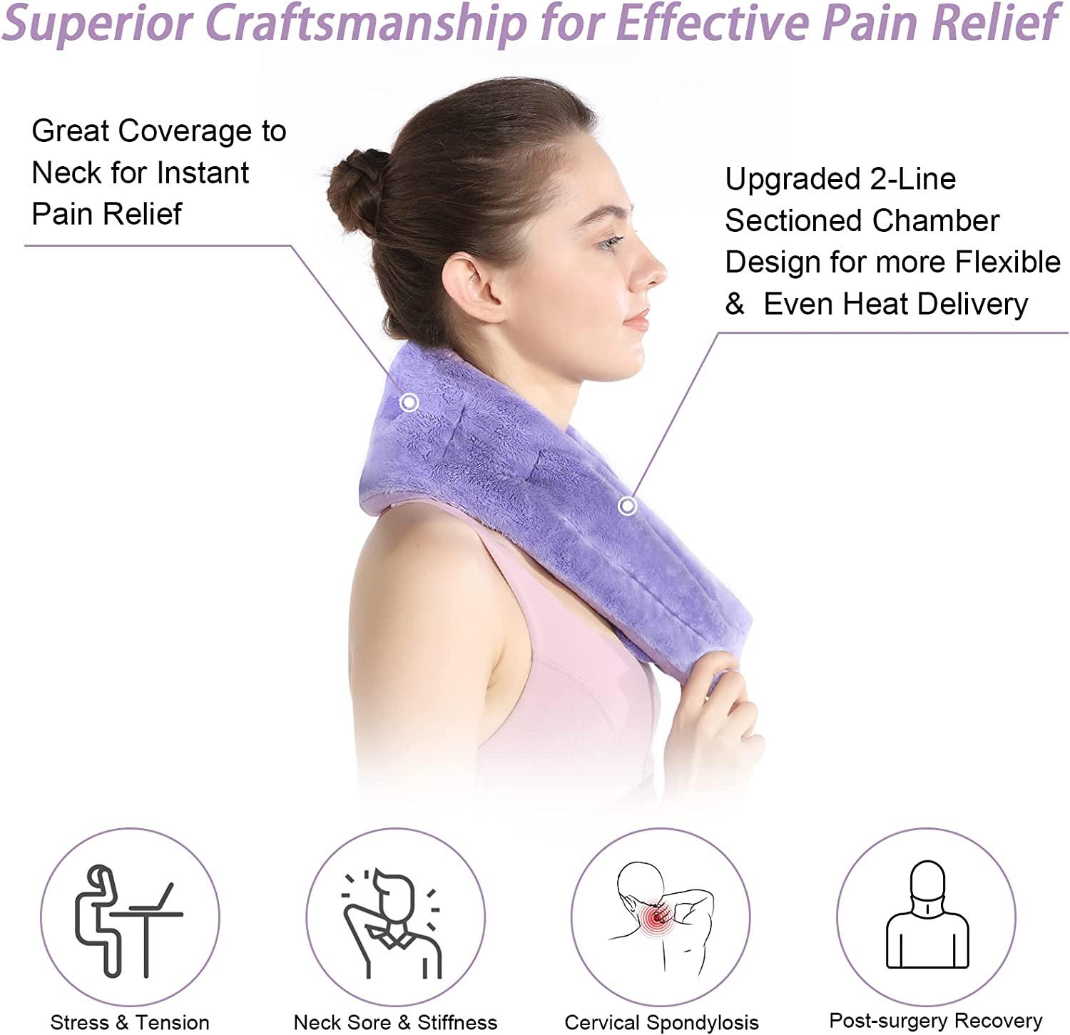 SuzziPad Microwavable Heating Pad for Neck Pain with Heated Eye Mask