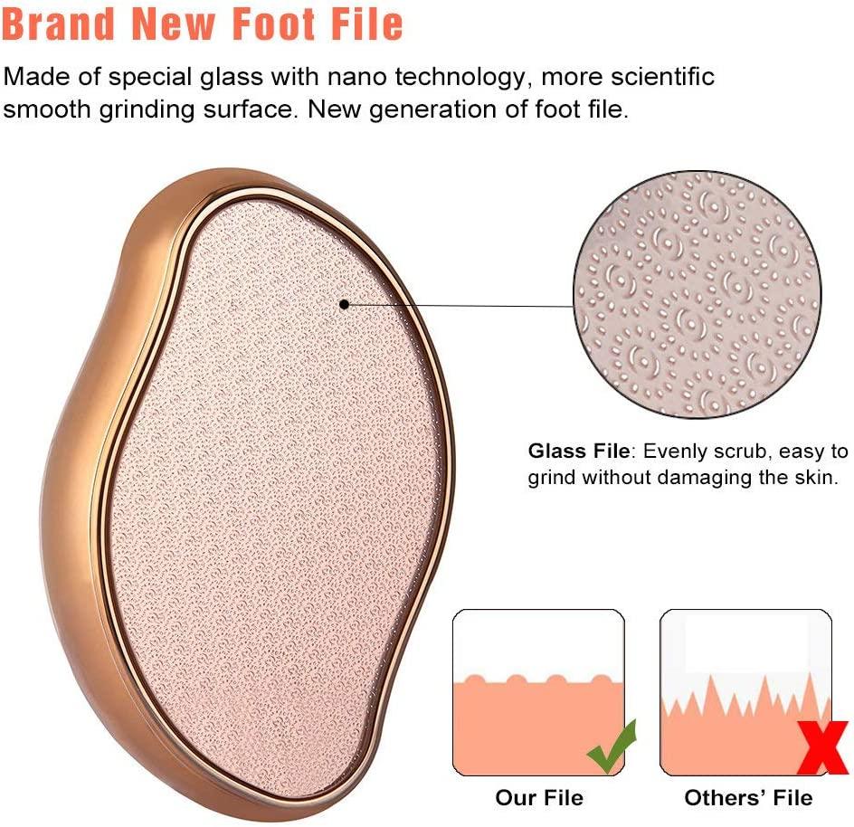 Gold Glass Foot File For Dead Skin - Foot Callus Remover With