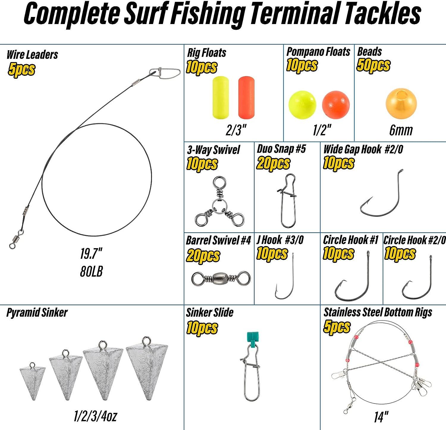 Saltwater Surf Fishing Rigs Fish Finder Rig Include Pyramid Sinkers Bottom  Rig