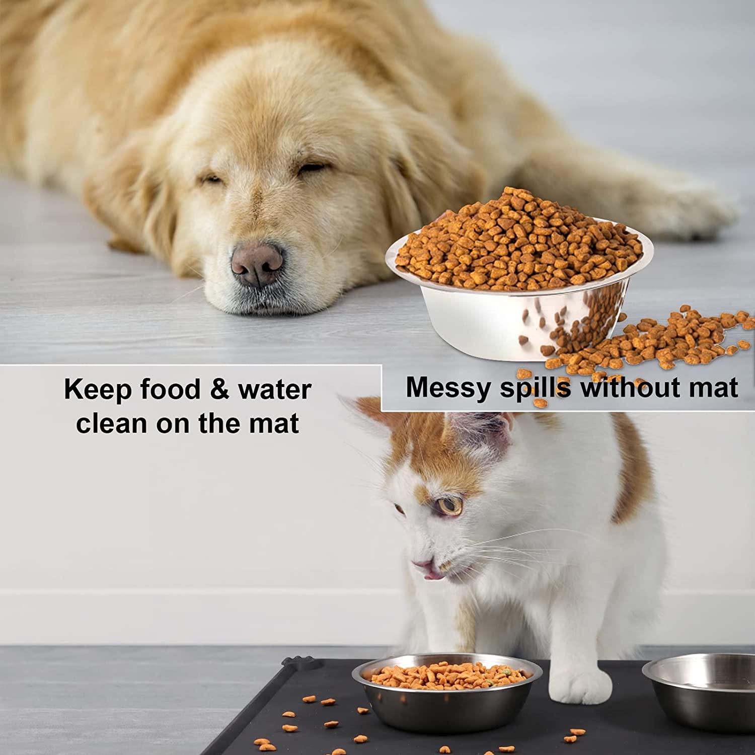 Silicone Pet Food Mat, Waterproof And Leak Proof Pet Feeding Mat