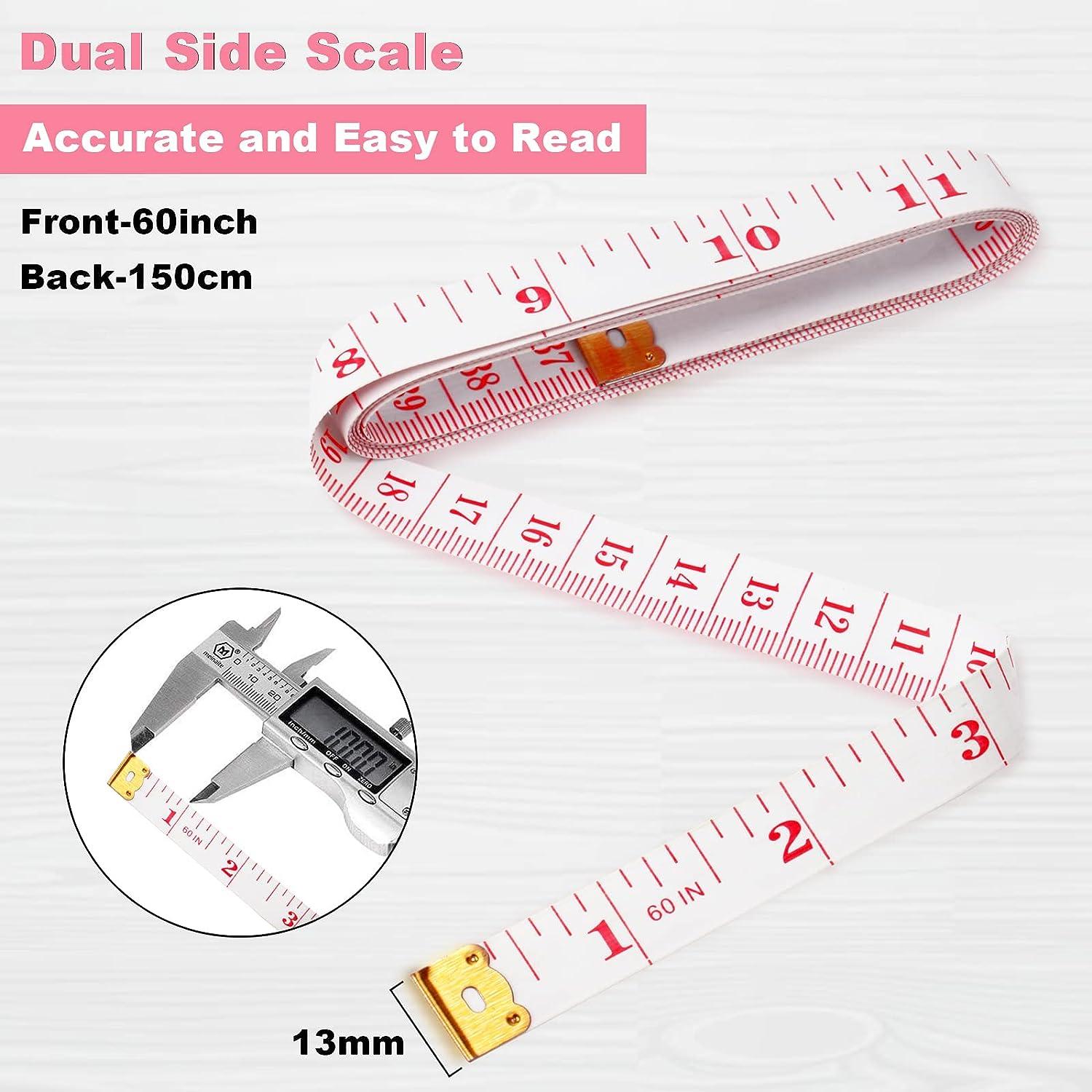 6 Packs Soft Body Tape Measure Measuring Tape for Body Double Scale Small Fabric  Sewing Tailor Cloth Waist Pink Measuring Tape Measure for Body Measurements  Weight Loss, 150cm/60inch