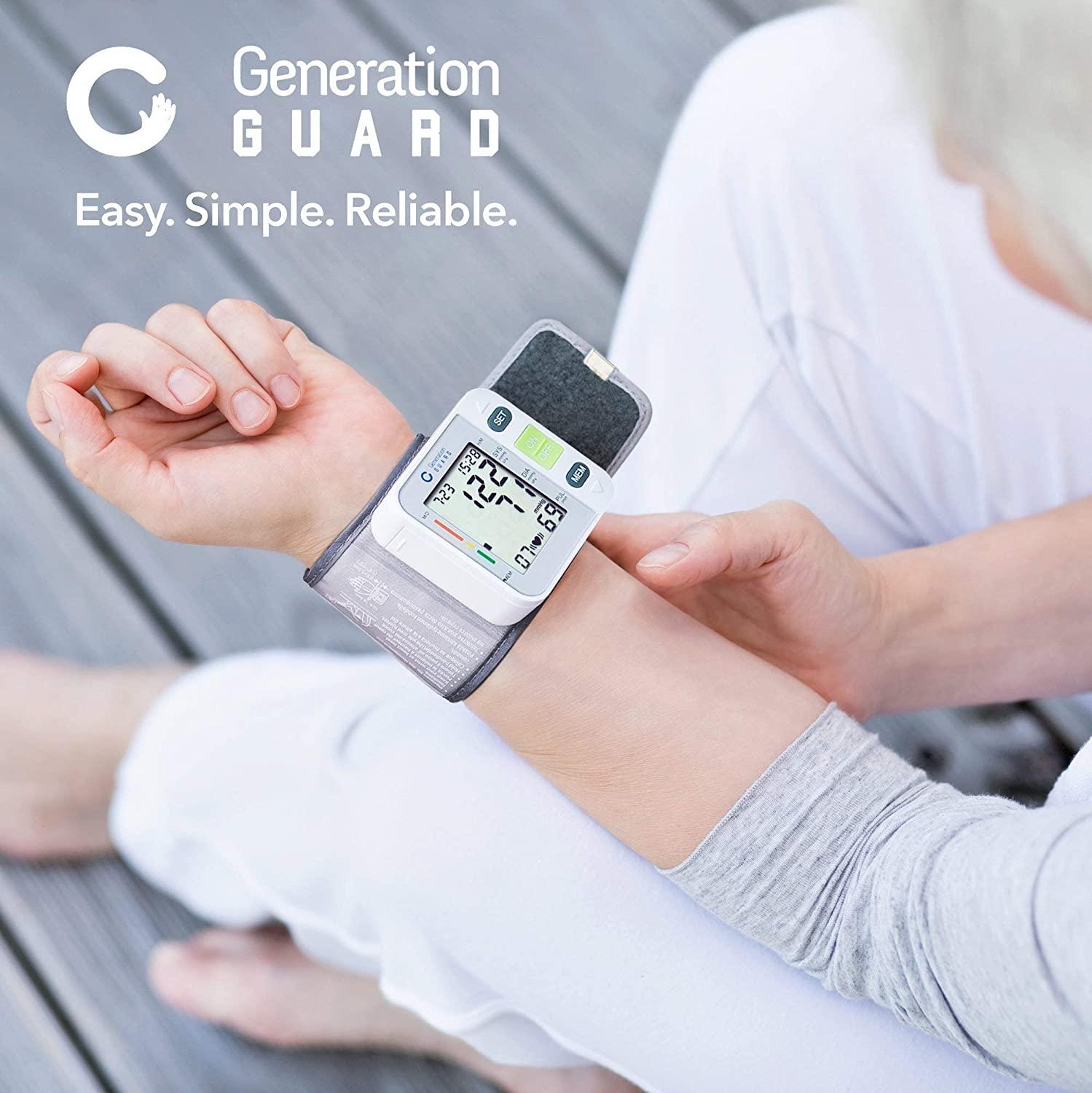 Clinical Automatic Blood Pressure Monitor FDA Approved by Generation Guard  with Portable Case Irregular Heartbeat BP and Adjustable Wrist Cuff Perfect