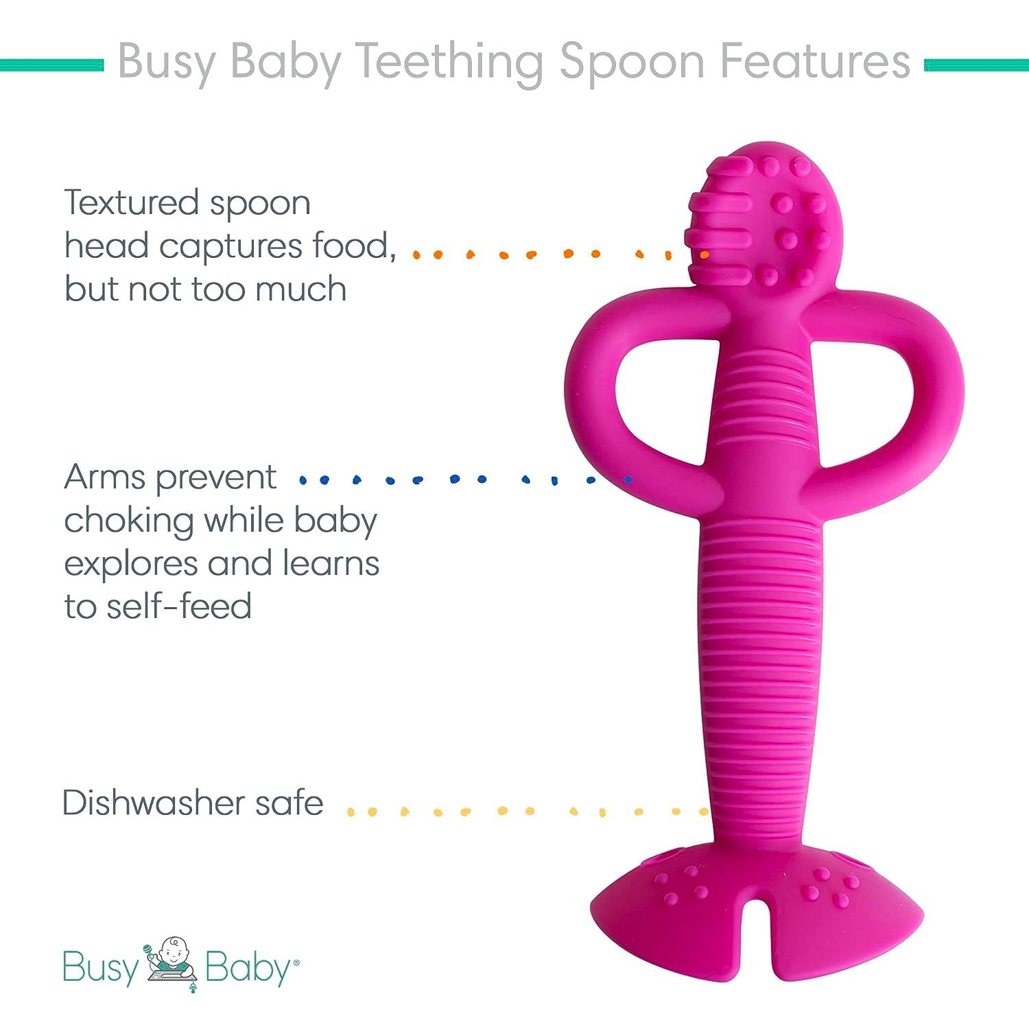 Busy Baby Teething Spoon - 2-in-1 Teether and Training Spoon for