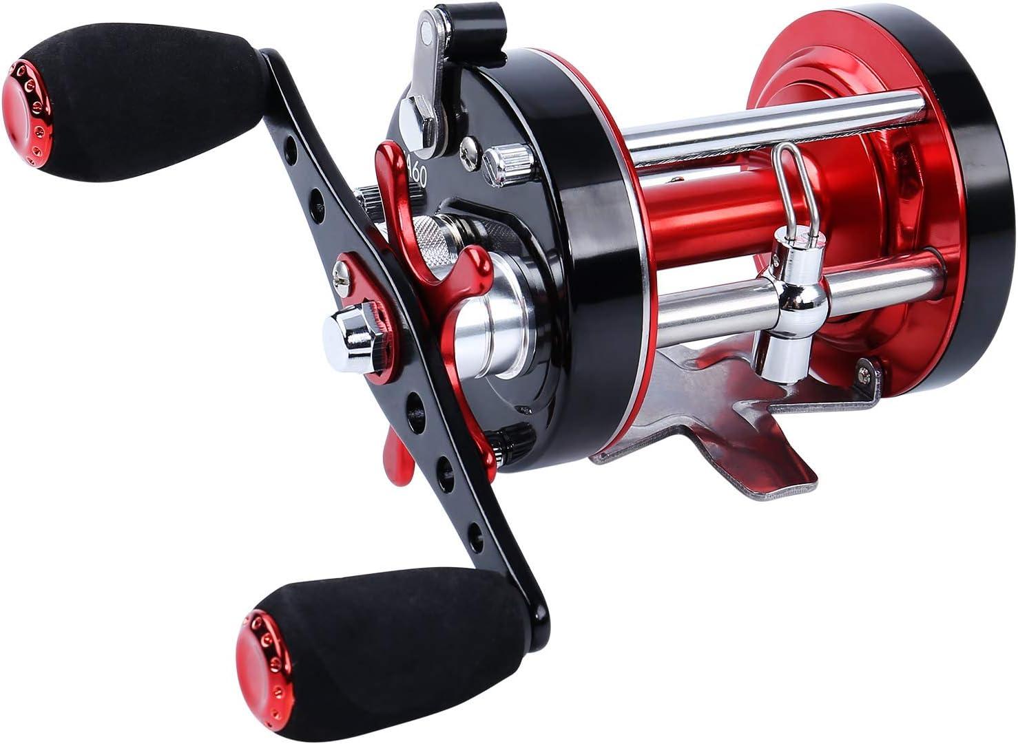 SOUGAYILANG Fishing Reels Right Hand Round Baitcasting Reel 6+1BB  Conventional Reel Reinforced Metal Body Supreme Star Drag