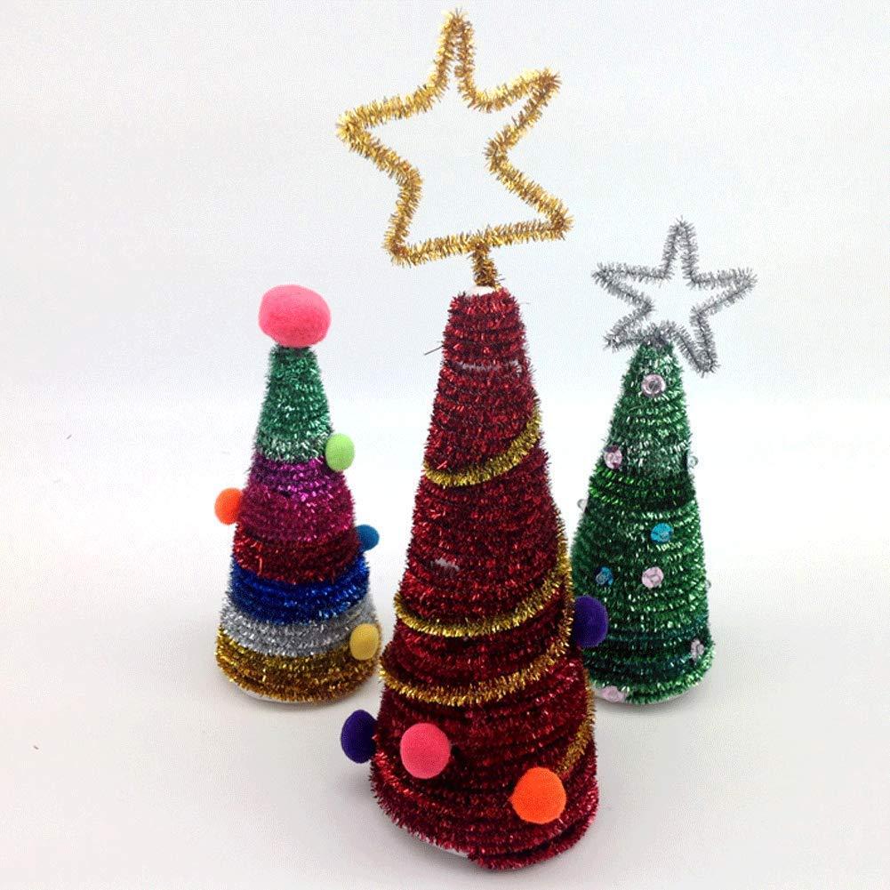 Christmas Set of 100 Metallic Tinsel Pipe Cleaners for Kids Crafts,  Embellishing and Group Projects (Red, Gold)