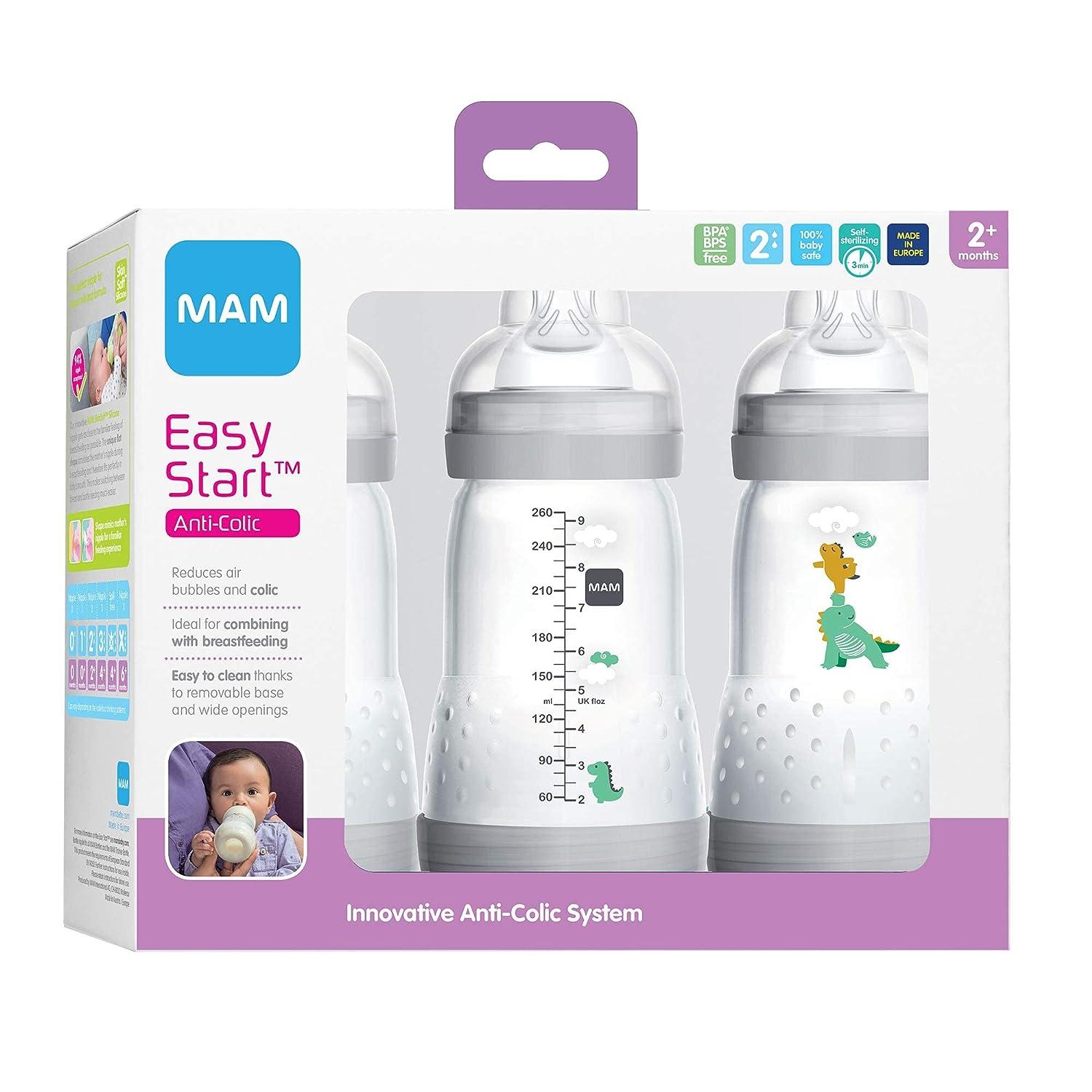 Mam - 2Pk Baby Bottles Anti-Colic 11Oz (Colors May Vary)